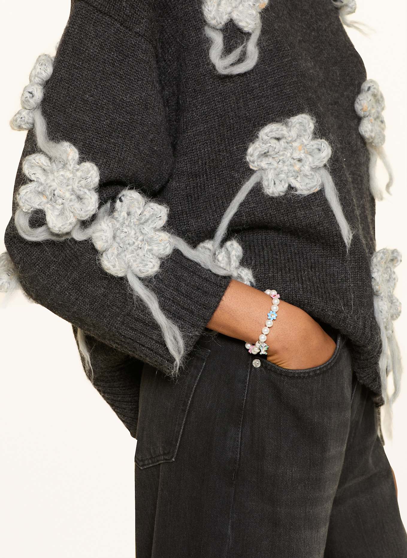 MARC JACOBS Armband GARDEN PEARL STATION: SILBER / WEISS / HELLBLAU