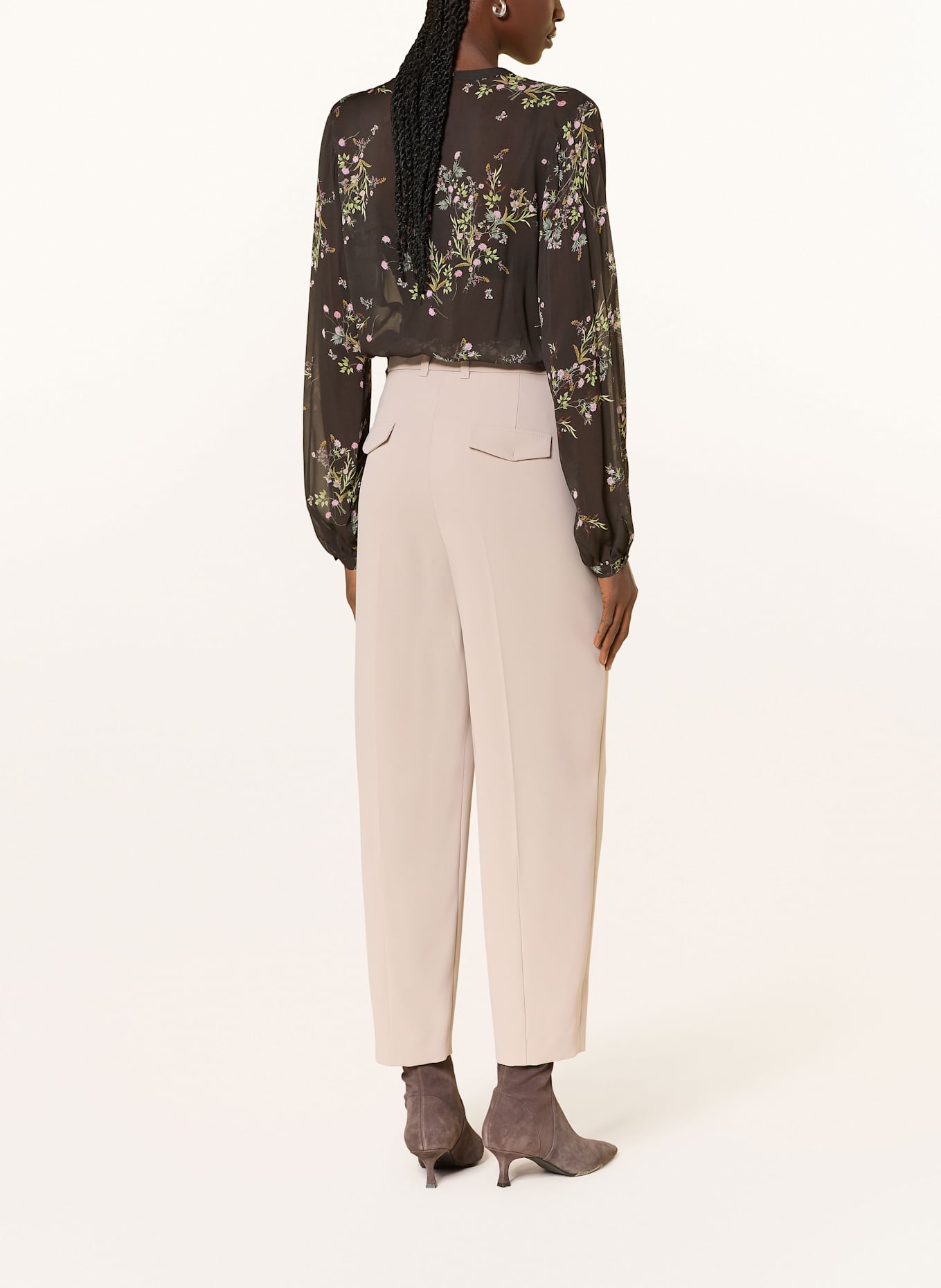 RIANI Blusenshirt: DUNKELBRAUN / GRÜN / ROSA