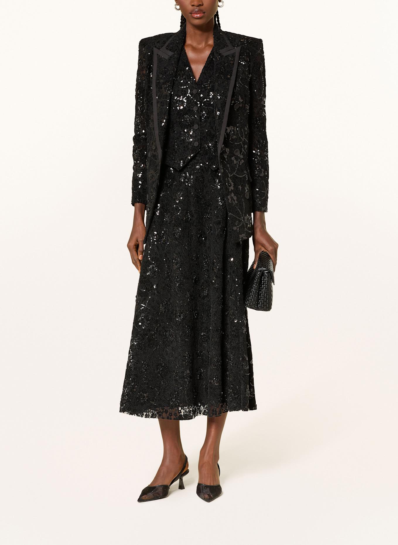 RIANI Spitzenrock mit Pailletten: SCHWARZ