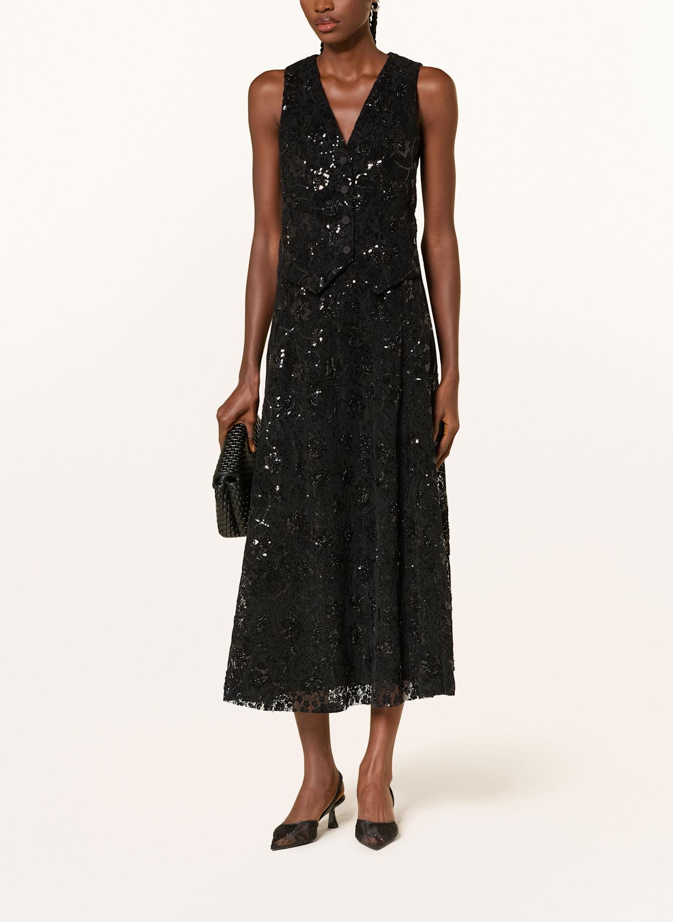 RIANI Blazerweste aus Spitze mit Pailletten: SCHWARZ