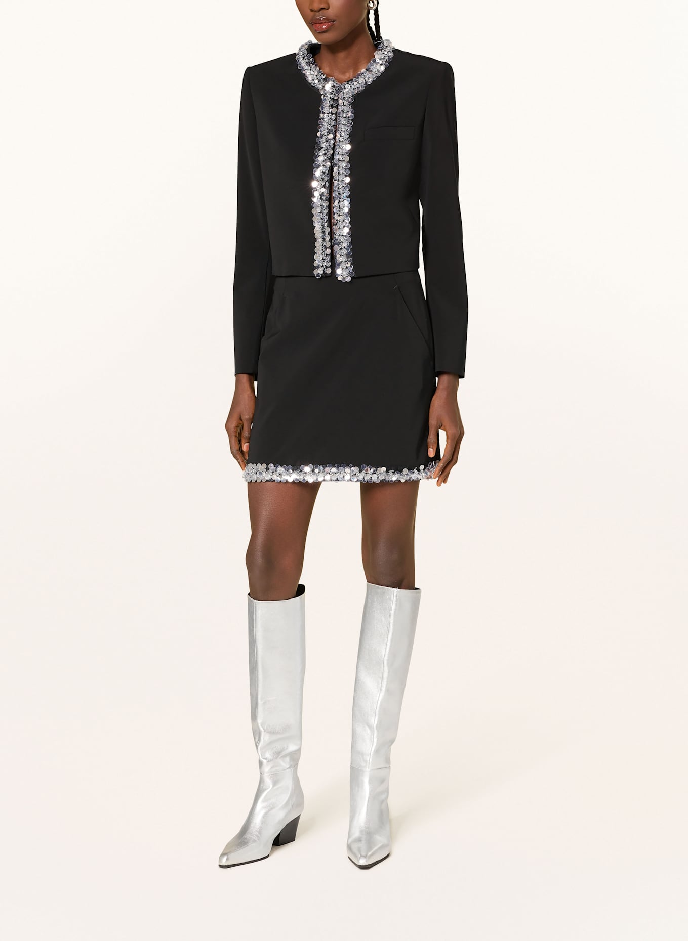 RIANI Rock mit Pailletten: SCHWARZ