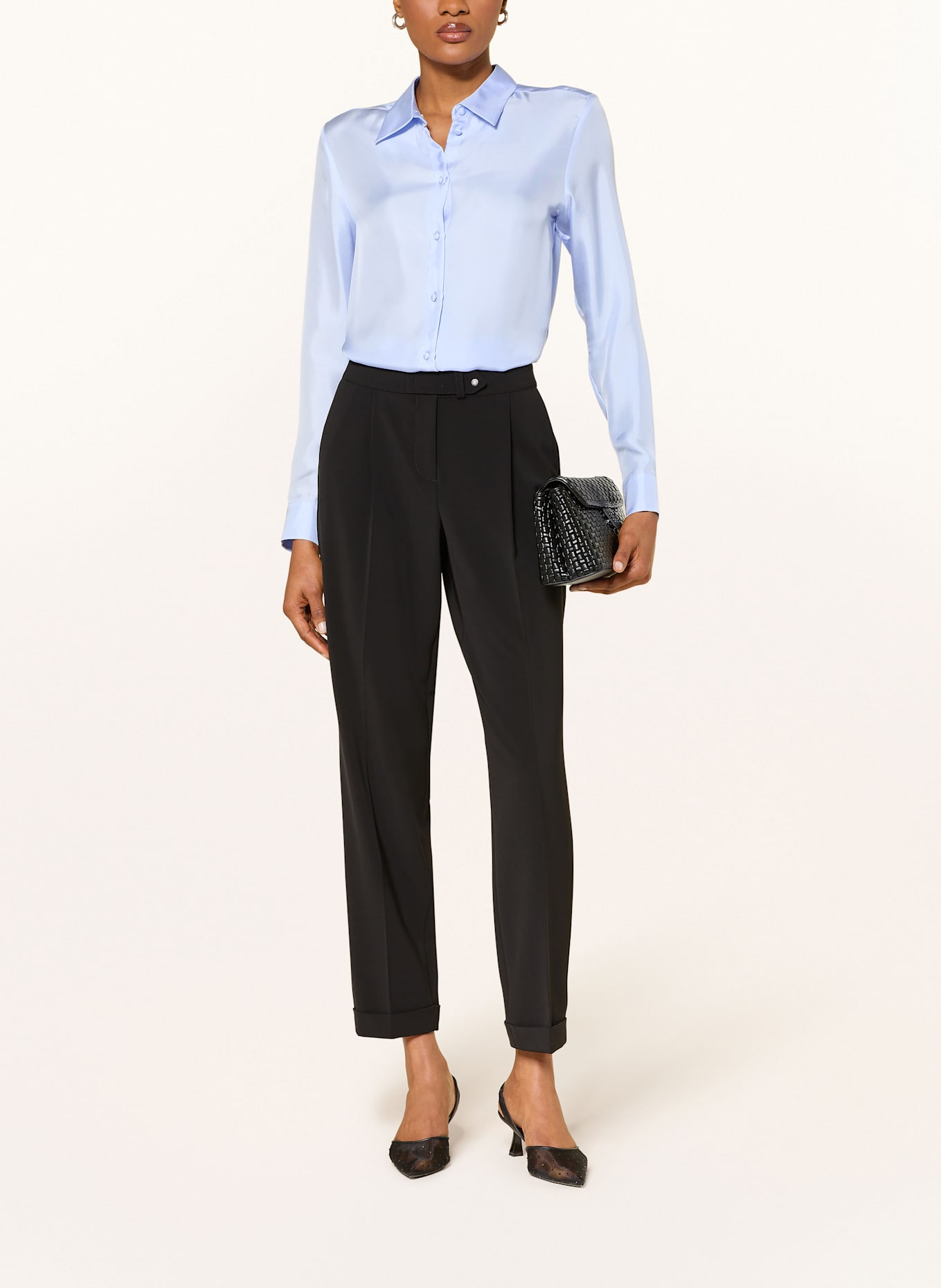 RIANI Hemdbluse aus Seide: HELLBLAU