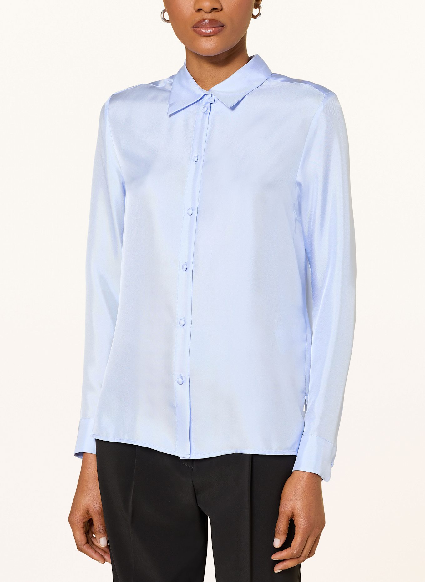 RIANI Hemdbluse aus Seide: HELLBLAU