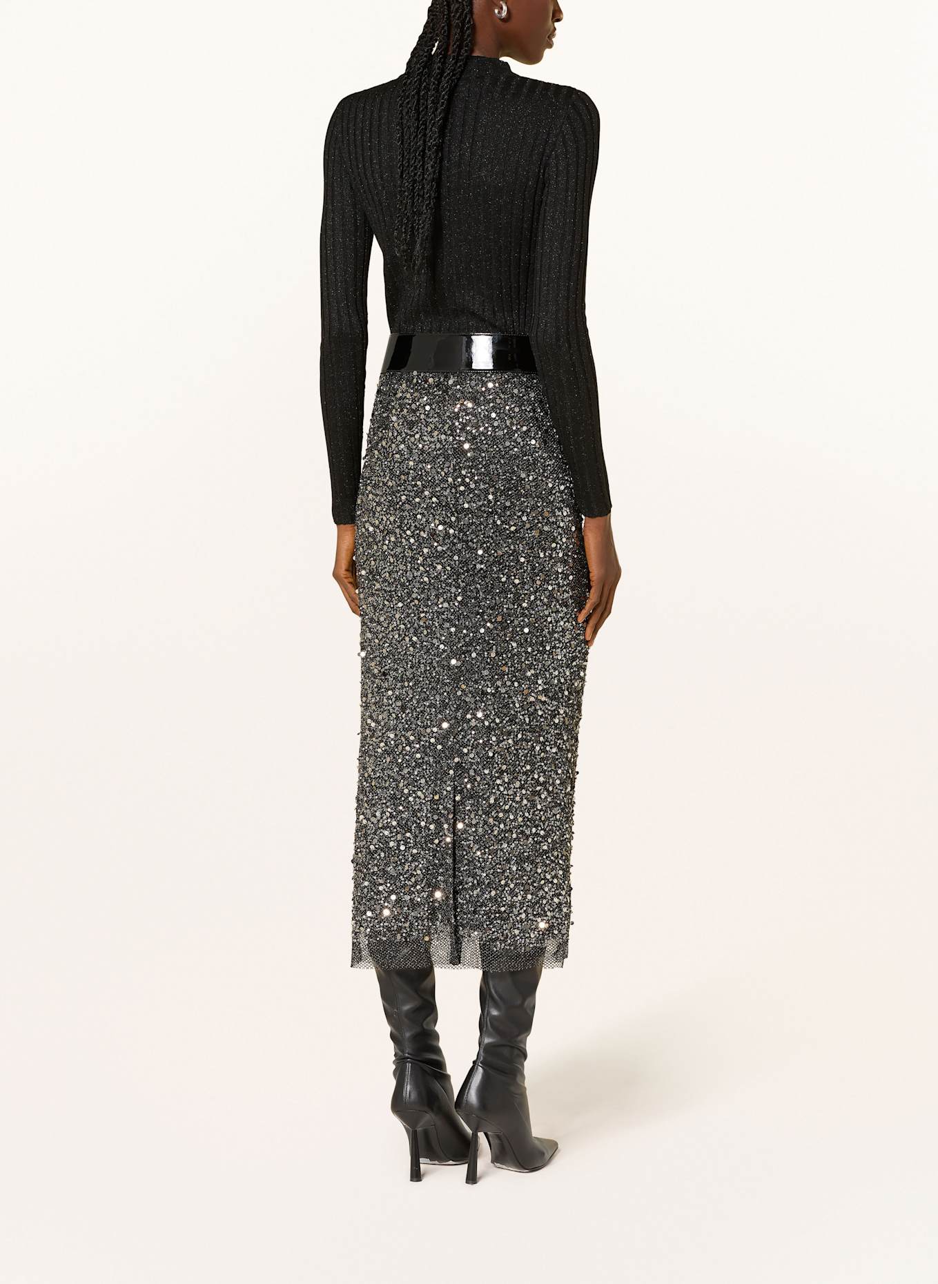 RIANI Pullover mit Cut-outs und Glitzergarn: SCHWARZ