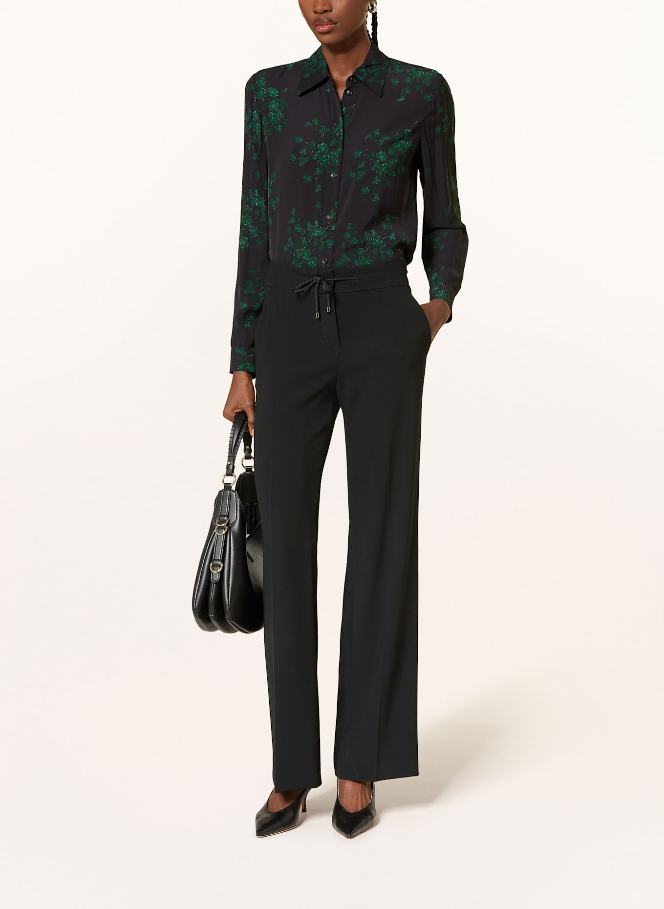 RIANI Hemdbluse: SCHWARZ / DUNKELGRÜN