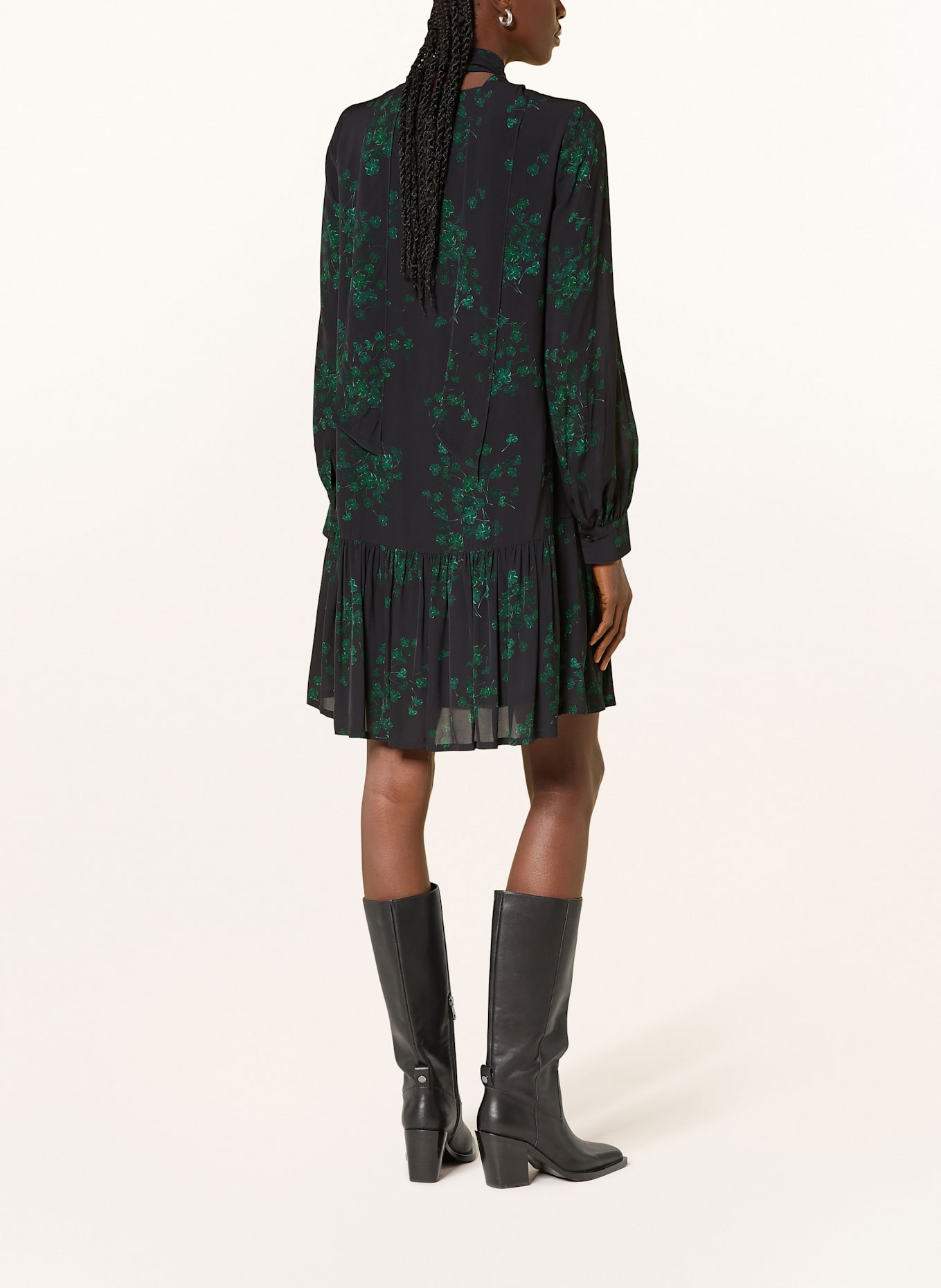 RIANI Kleid mit abnehmbarer Schluppe: DUNKELBLAU / DUNKELGRÜN