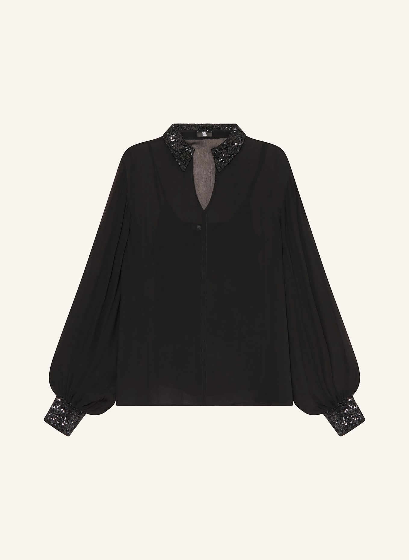 RIANI Blusenshirt mit Pailletten: SCHWARZ