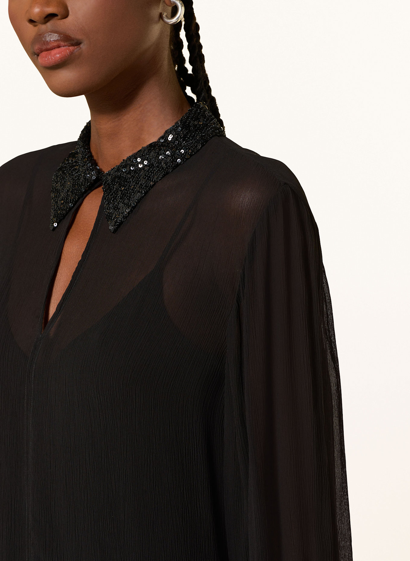 RIANI Blusenshirt mit Pailletten: SCHWARZ