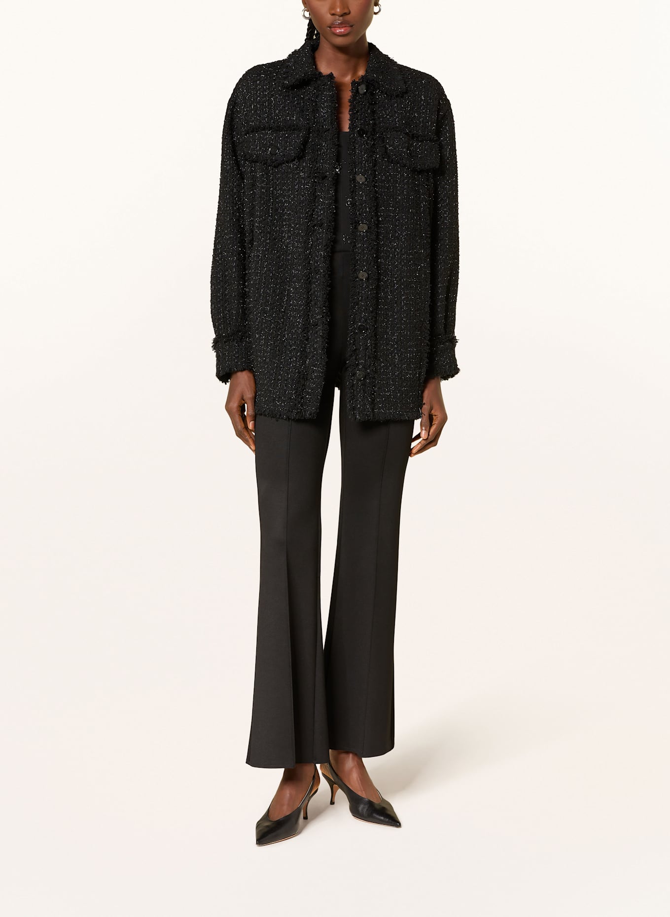 RIANI Bouclé-Jacke mit Glitzergarn: SCHWARZ