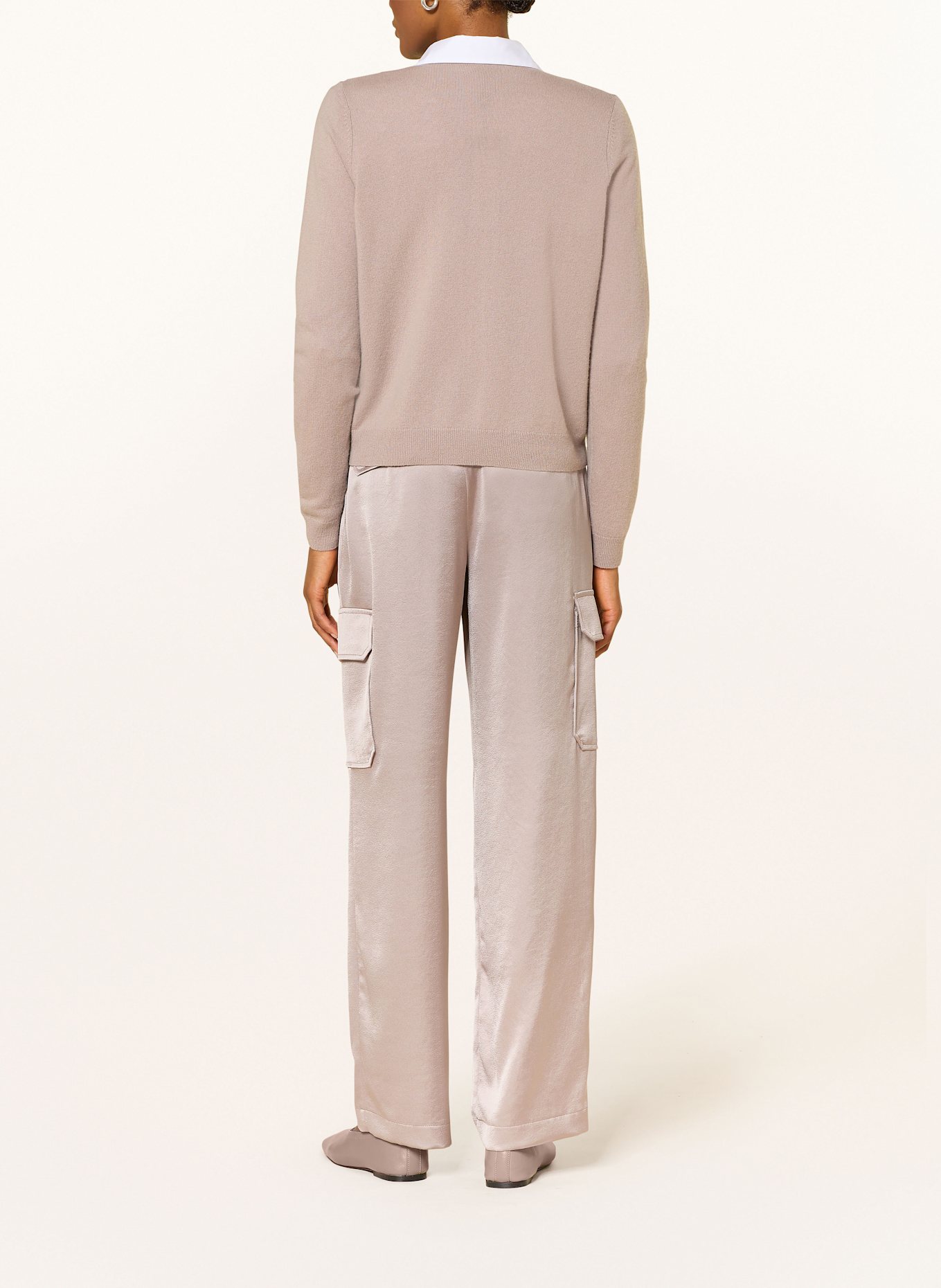 RIANI Satin cargo pants: 628 affogato