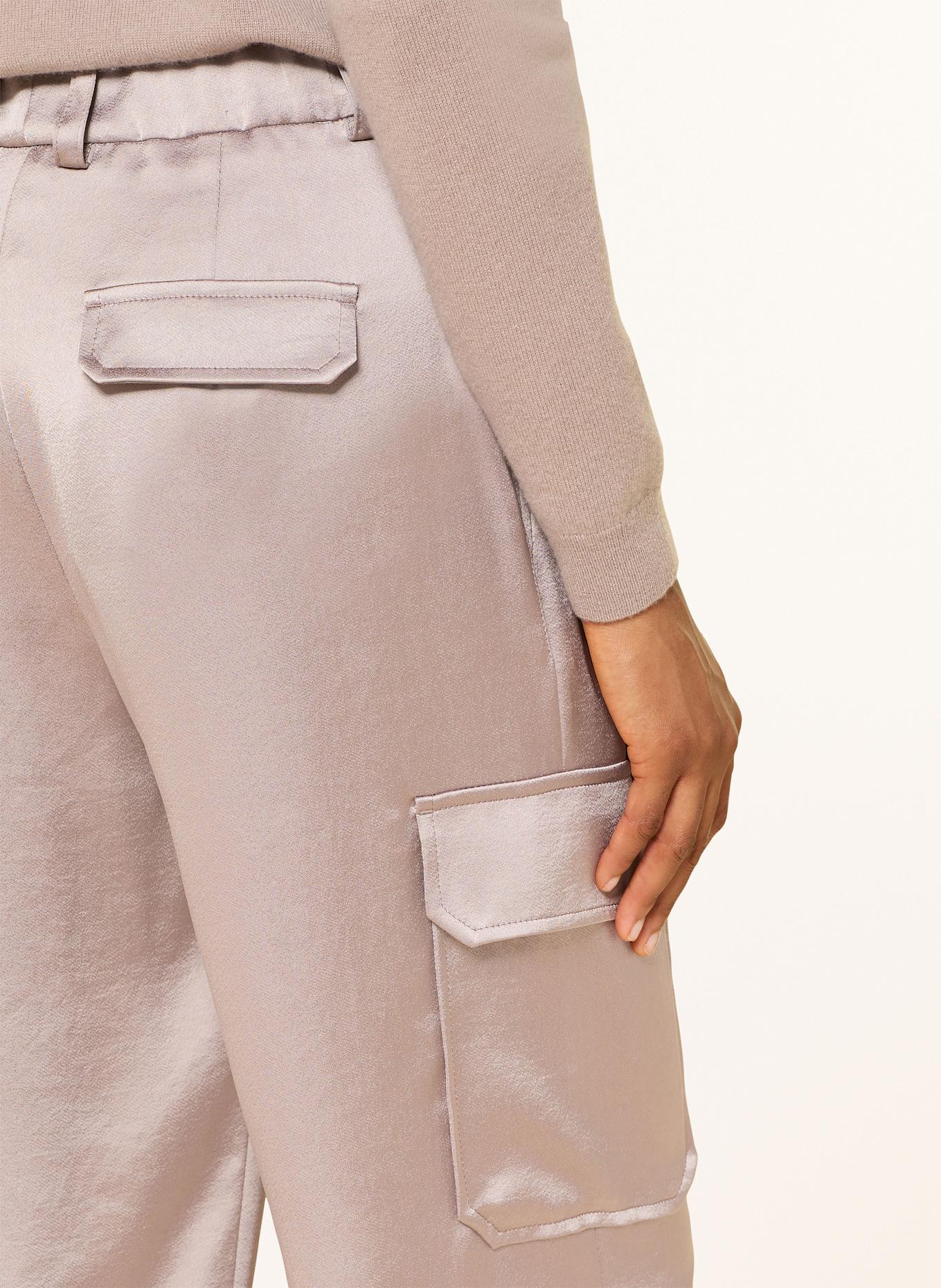 RIANI Satin cargo pants: 628 affogato