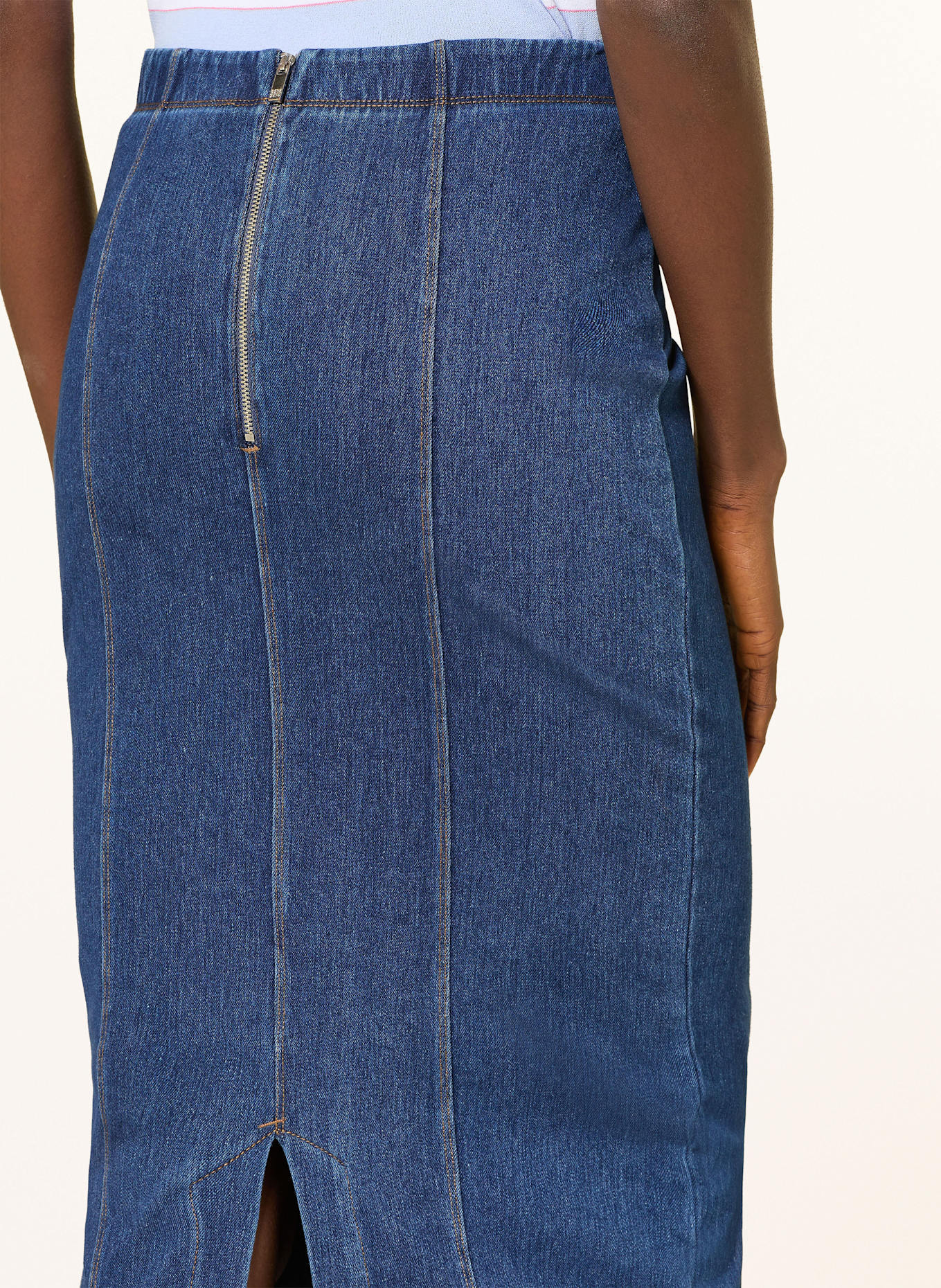 RIANI Džínová sukně: TMAVĚ MODRÁ