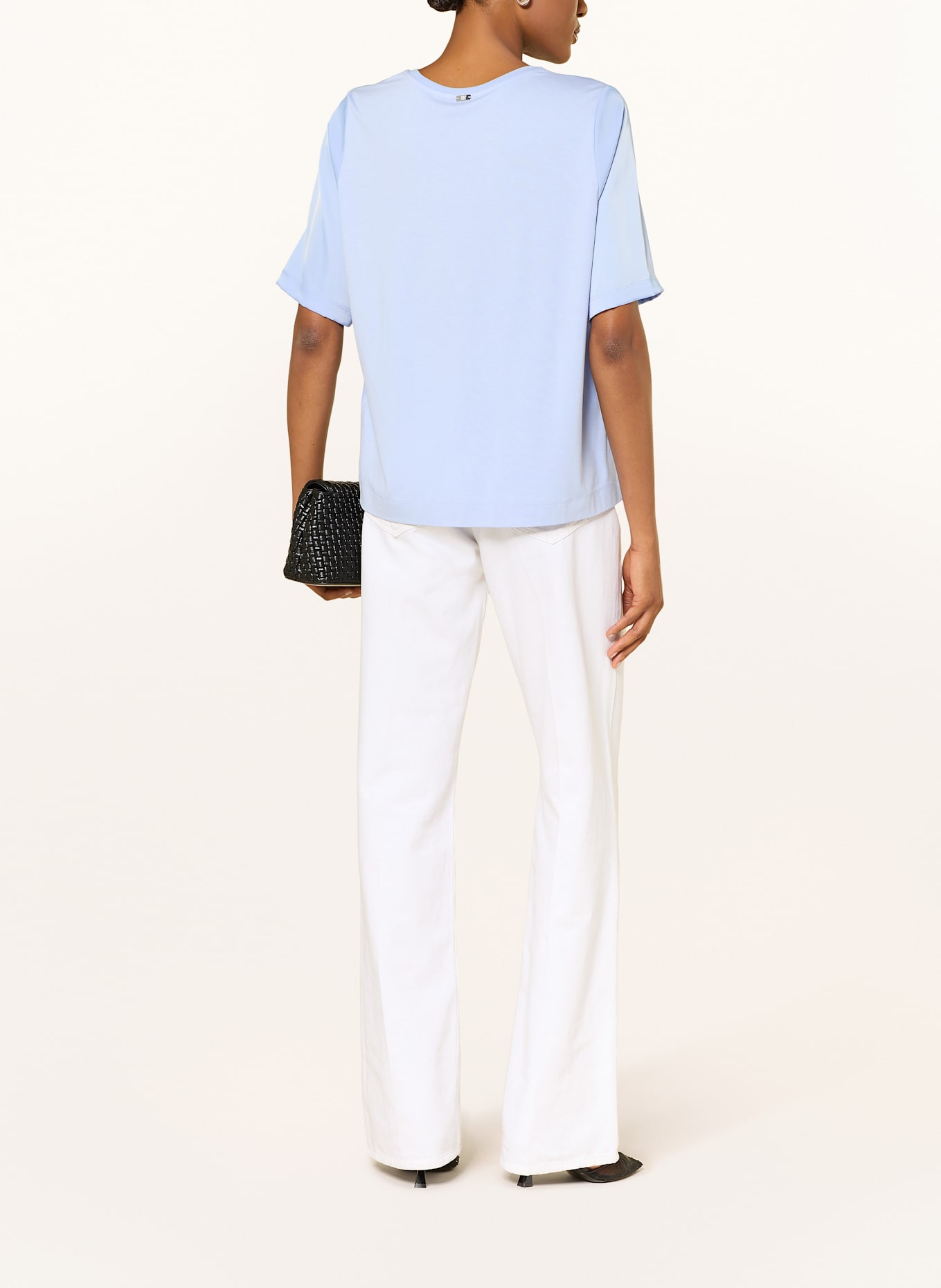 RIANI Blusenshirt im Materialmix: HELLBLAU