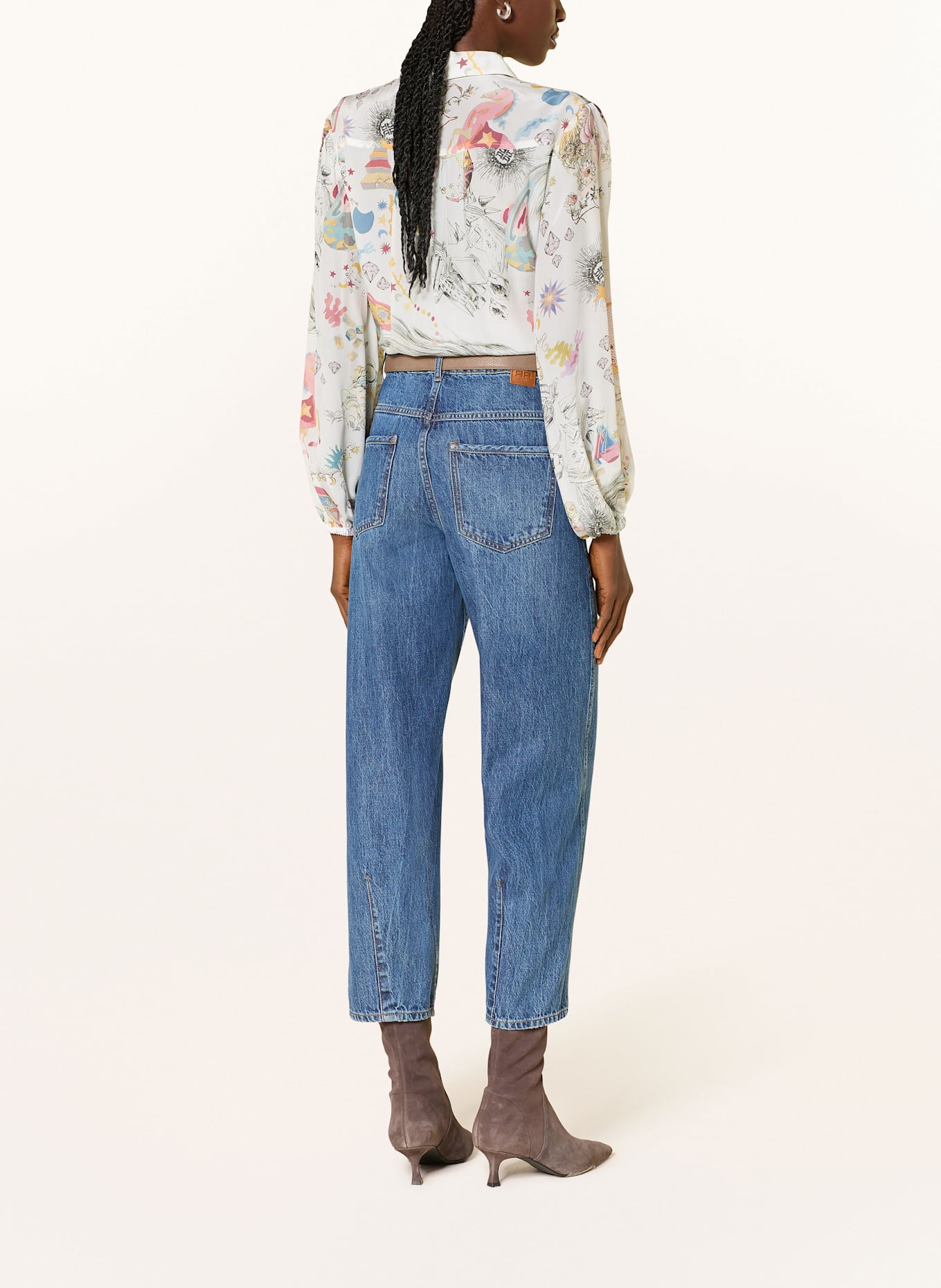 RIANI Hemdbluse: WEISS / ROSA / GRÜN