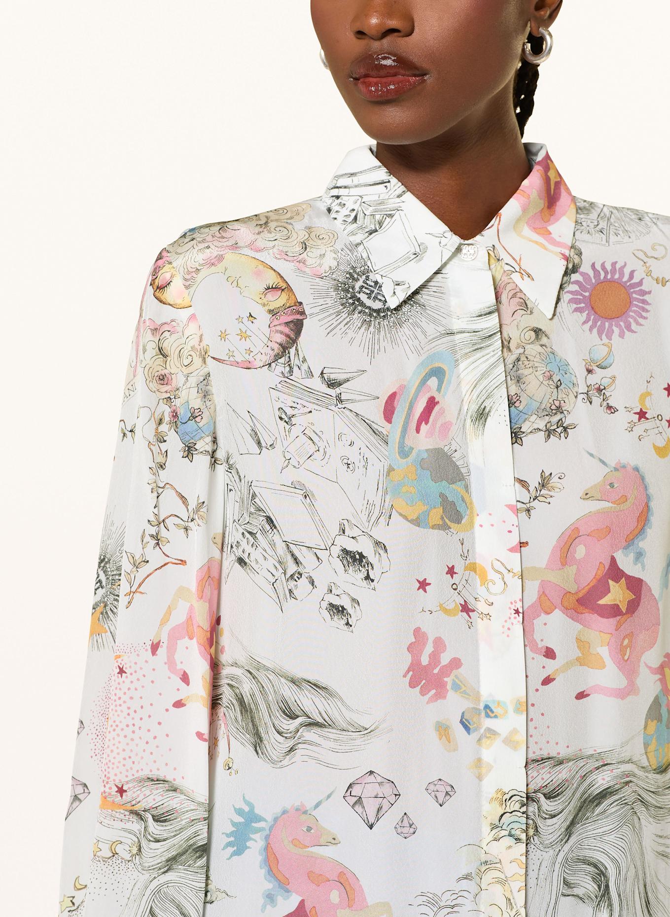 RIANI Hemdbluse: WEISS / ROSA / GRÜN