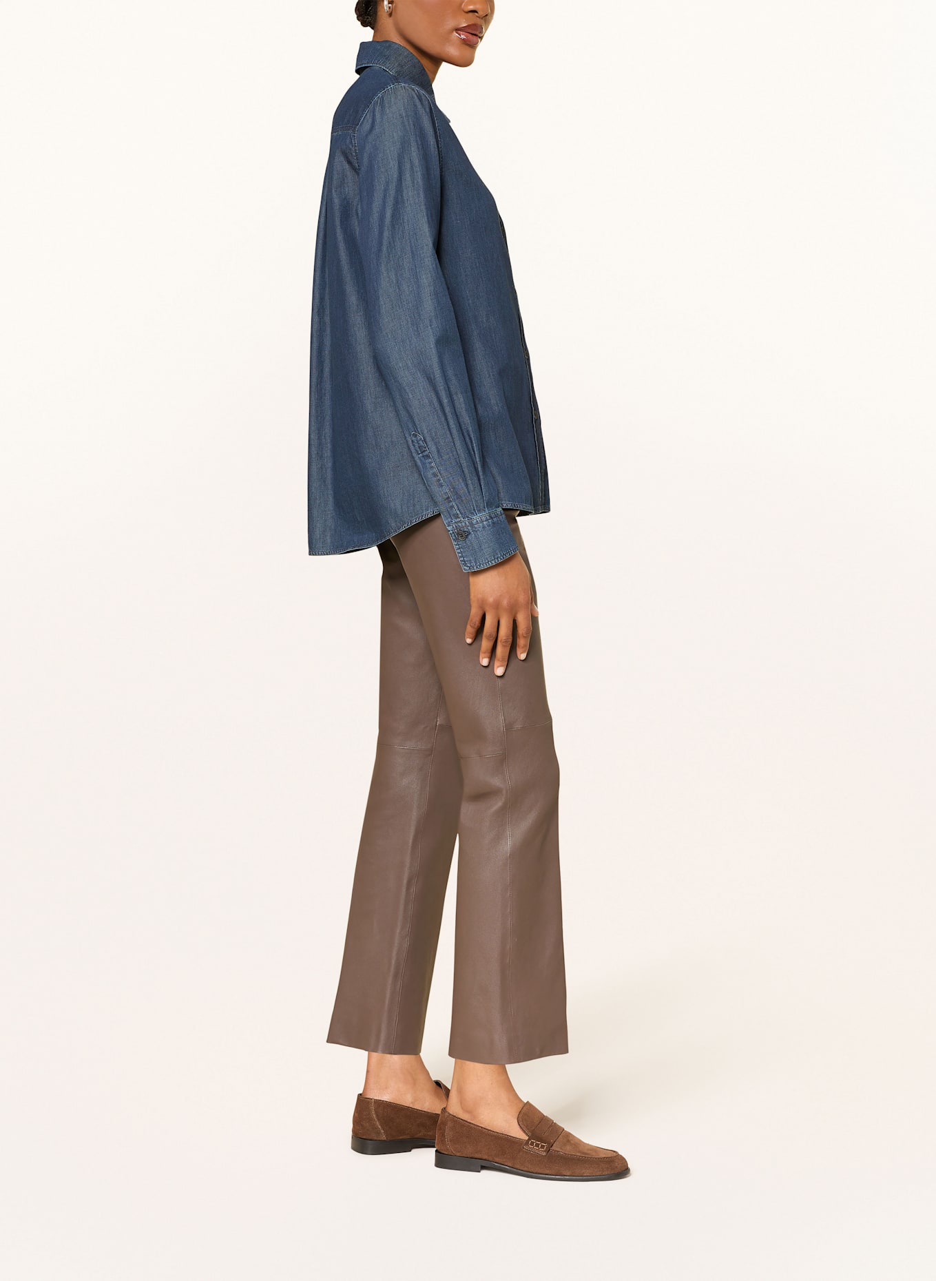 RIANI Lederhose: TAUPE