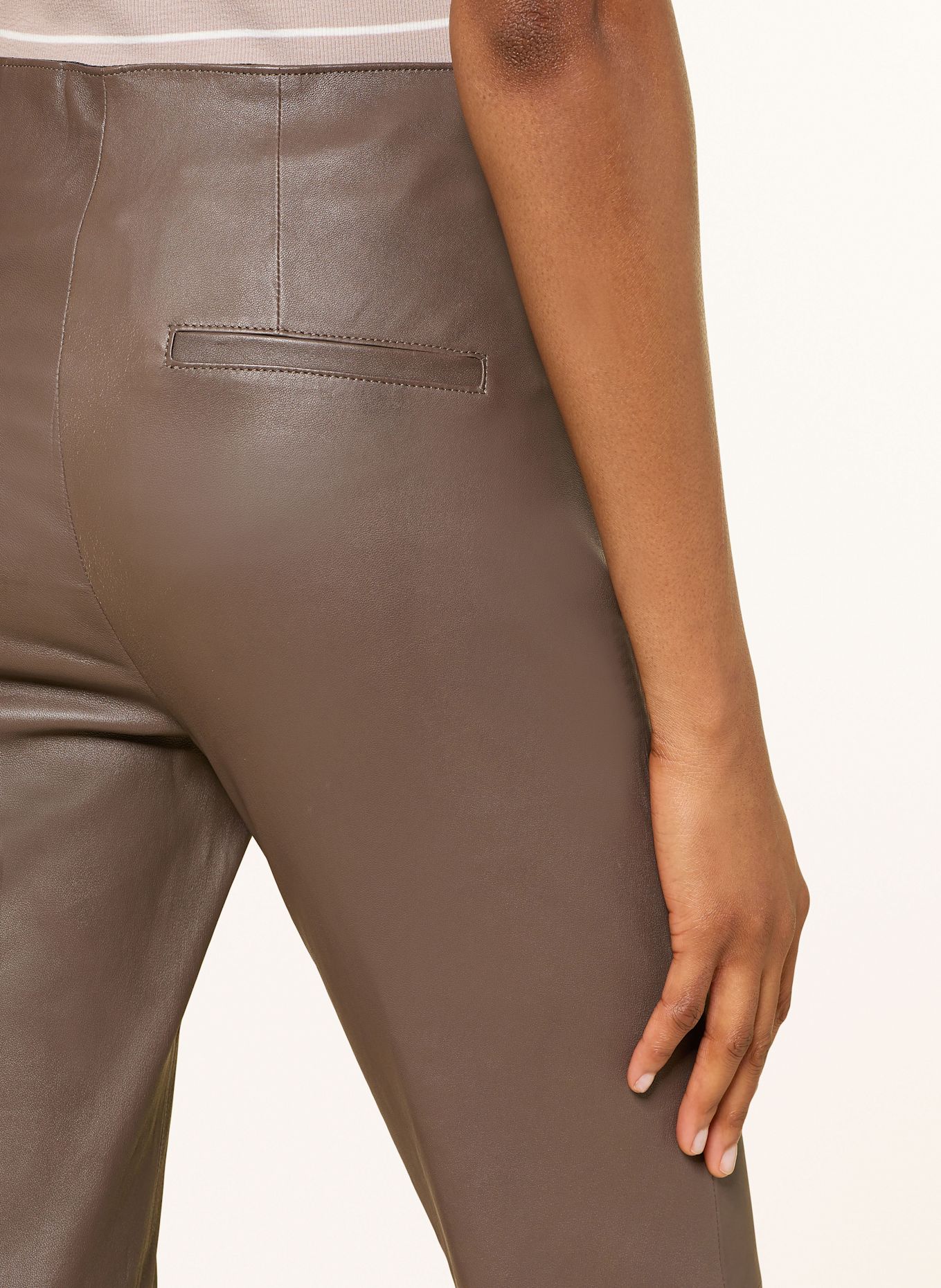RIANI Lederhose: TAUPE