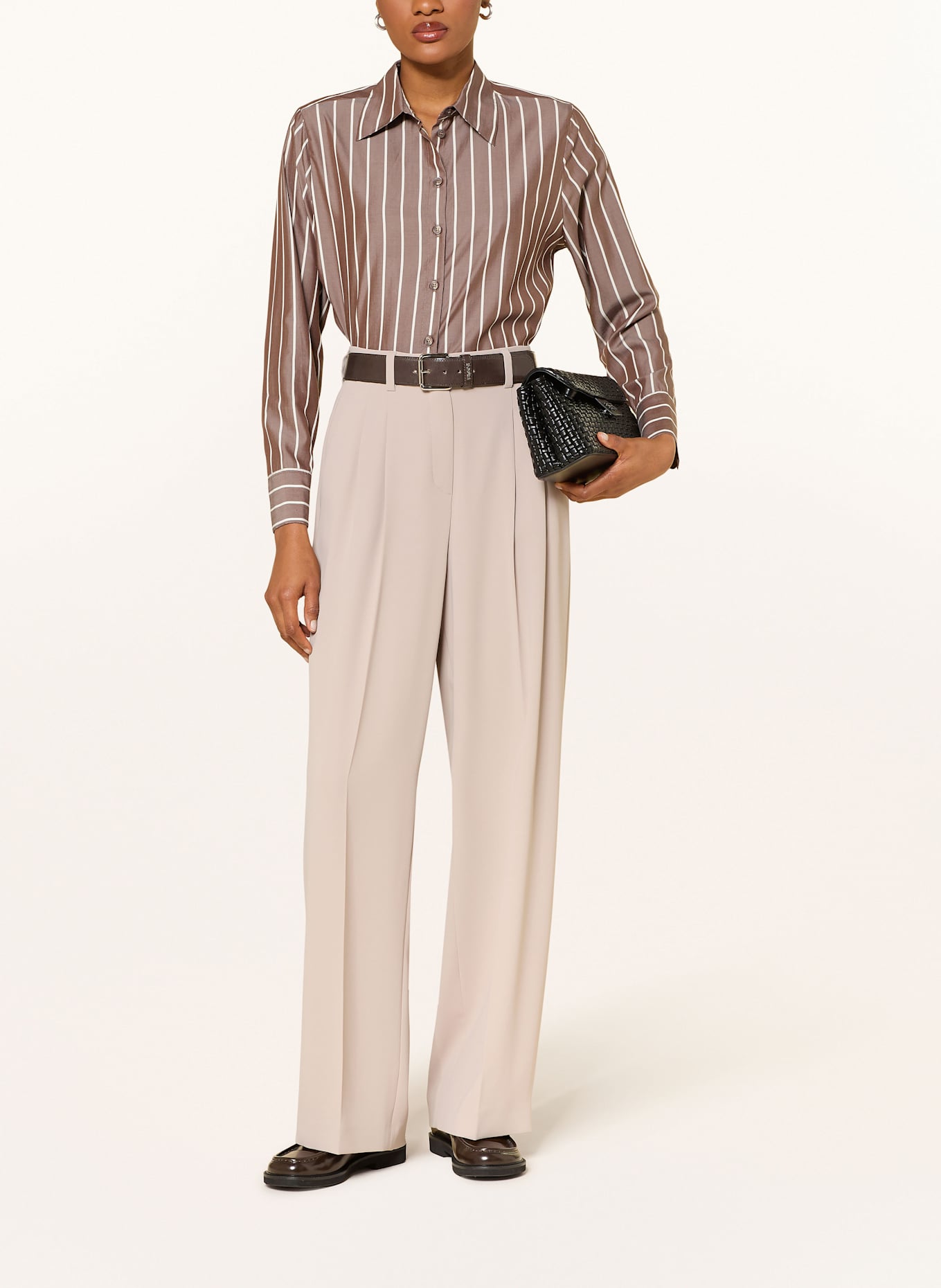 RIANI Hemdbluse: TAUPE / WEISS