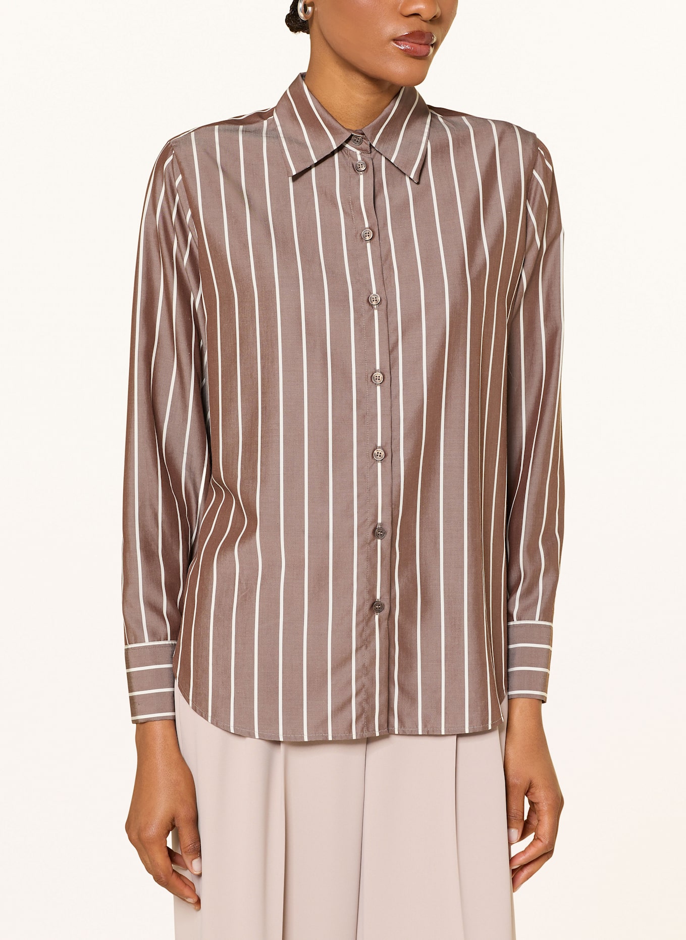 RIANI Hemdbluse: TAUPE / WEISS