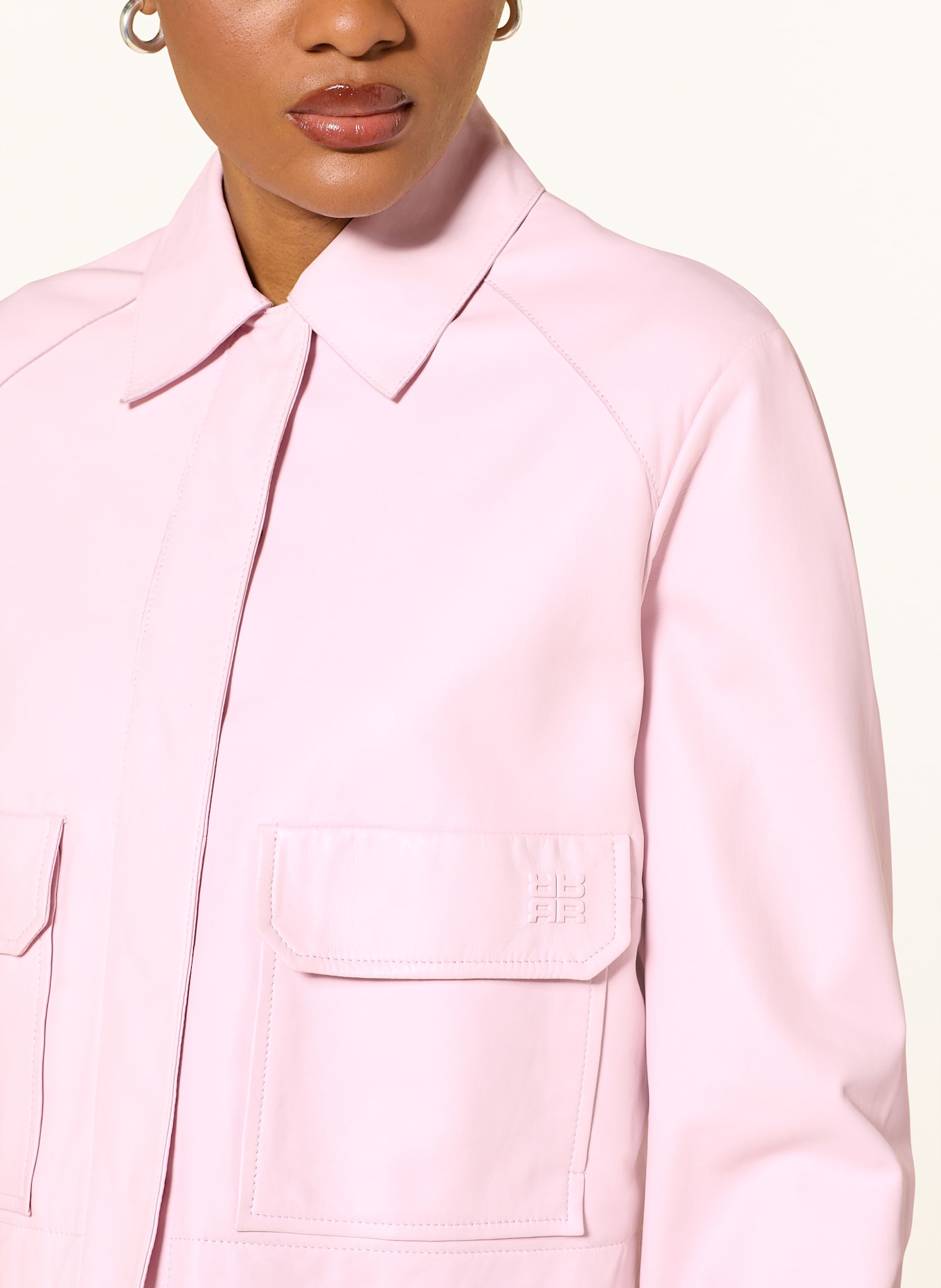 RIANI Leather jacket: LIGHT PINK