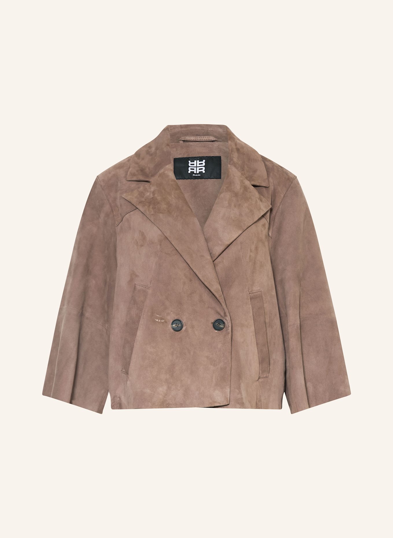 RIANI Lederjacke mit 3/4-Arm: DUNKELBRAUN