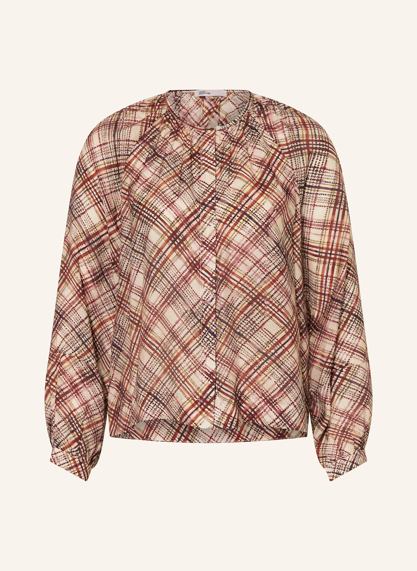 YERSE Bluse DARCIE: CREME / BRAUN / OLIV