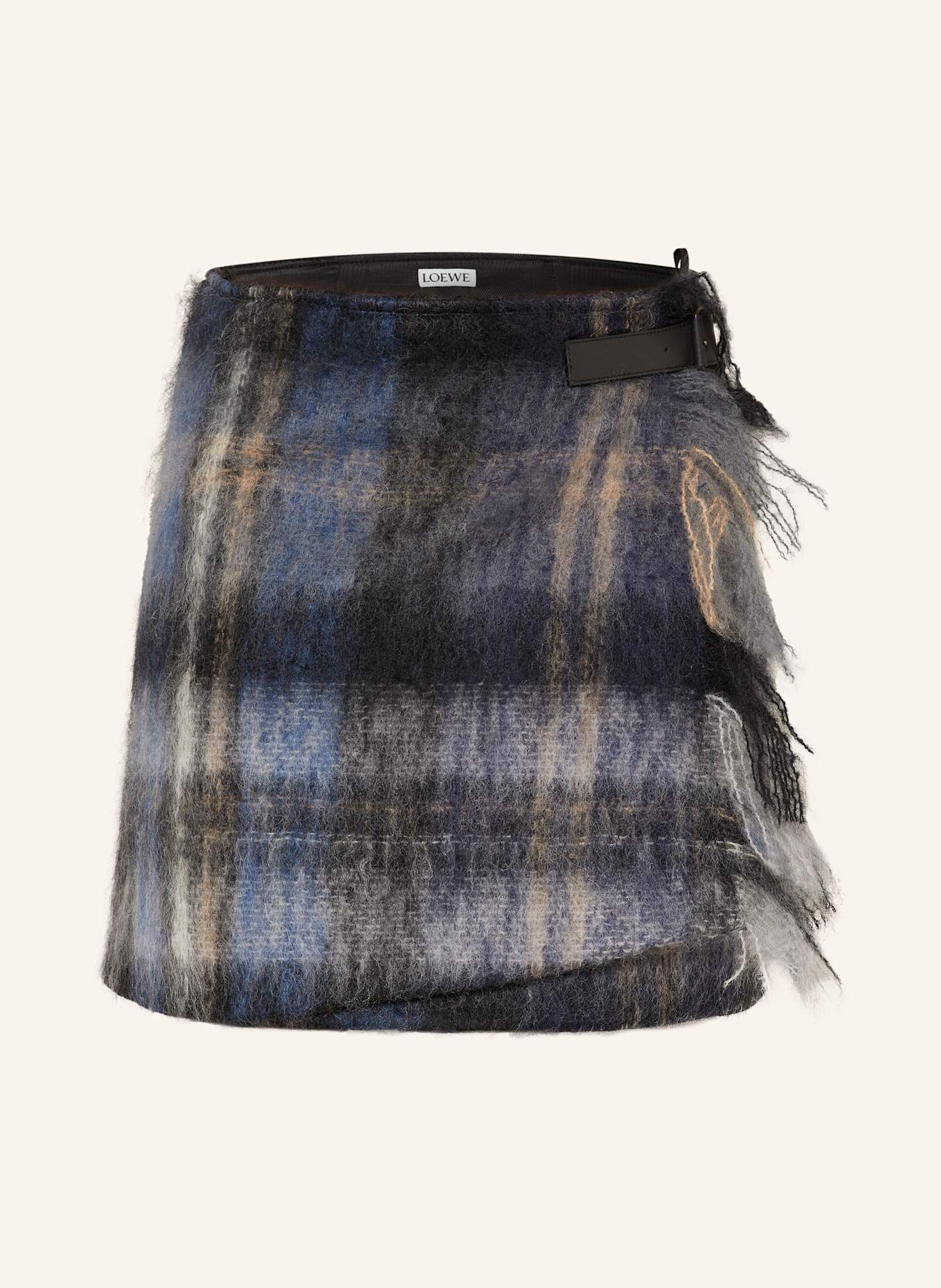 LOEWE Wickelrock mit Mohair: DUNKELBLAU / HELLBLAU / HELLGRAU