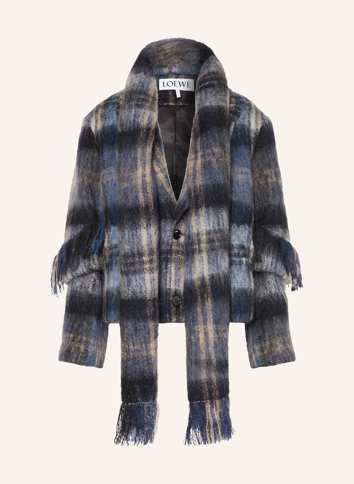 LOEWE Jacke mit Mohair: DUNKELBLAU / SCHWARZ / HELLBRAUN