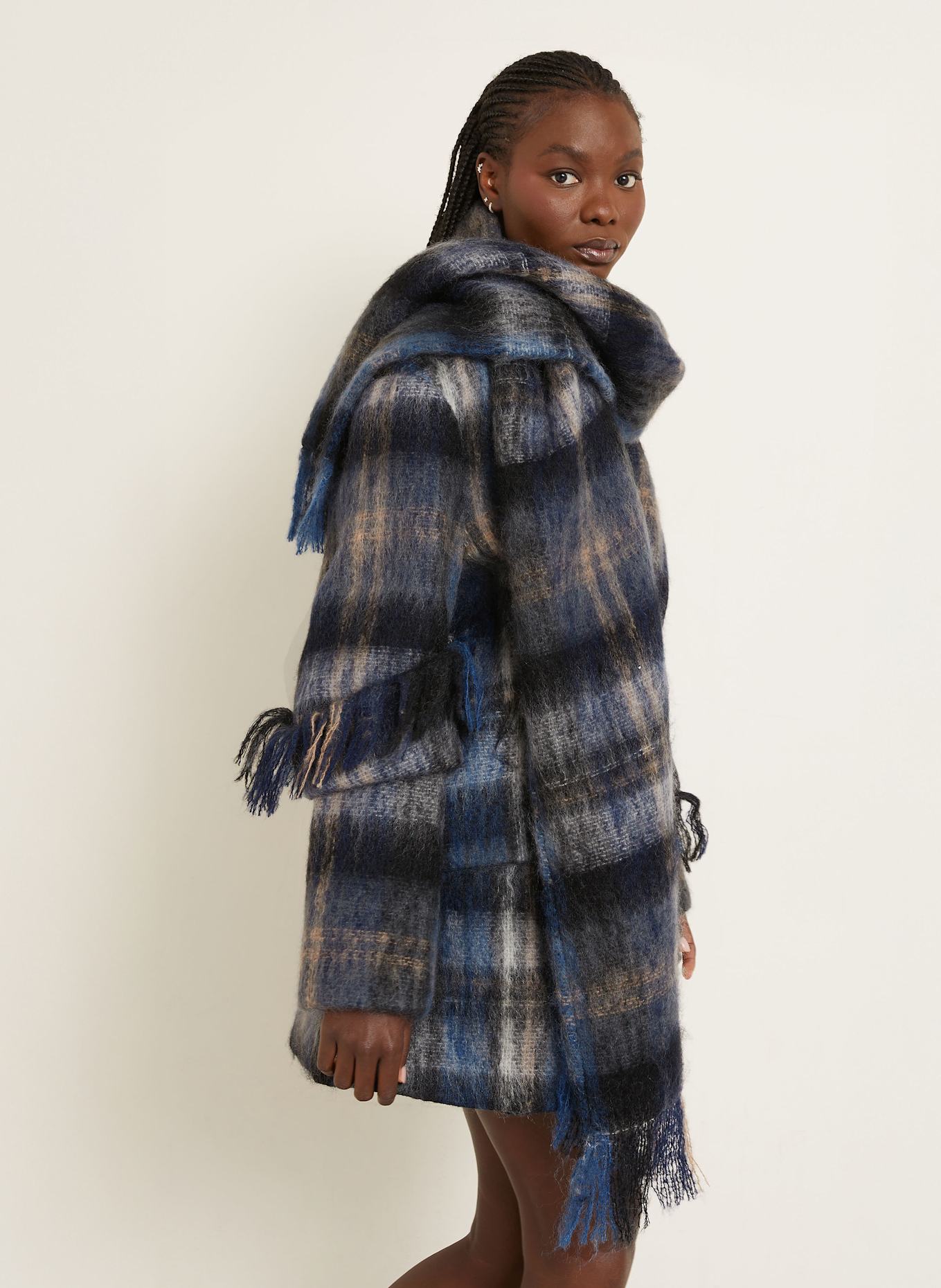 LOEWE Jacke mit Mohair: DUNKELBLAU / SCHWARZ / HELLBRAUN