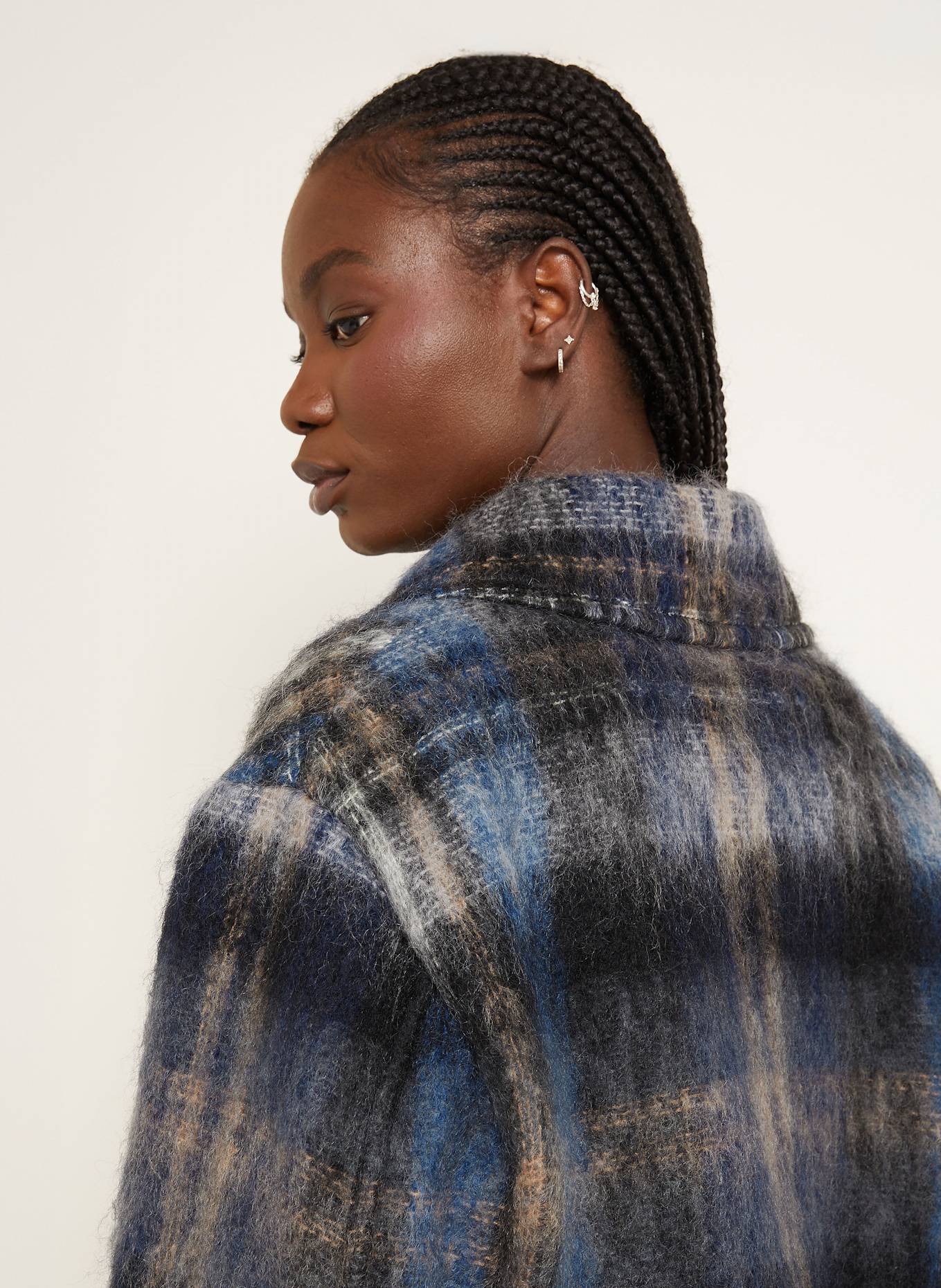 LOEWE Jacke mit Mohair: DUNKELBLAU / SCHWARZ / HELLBRAUN