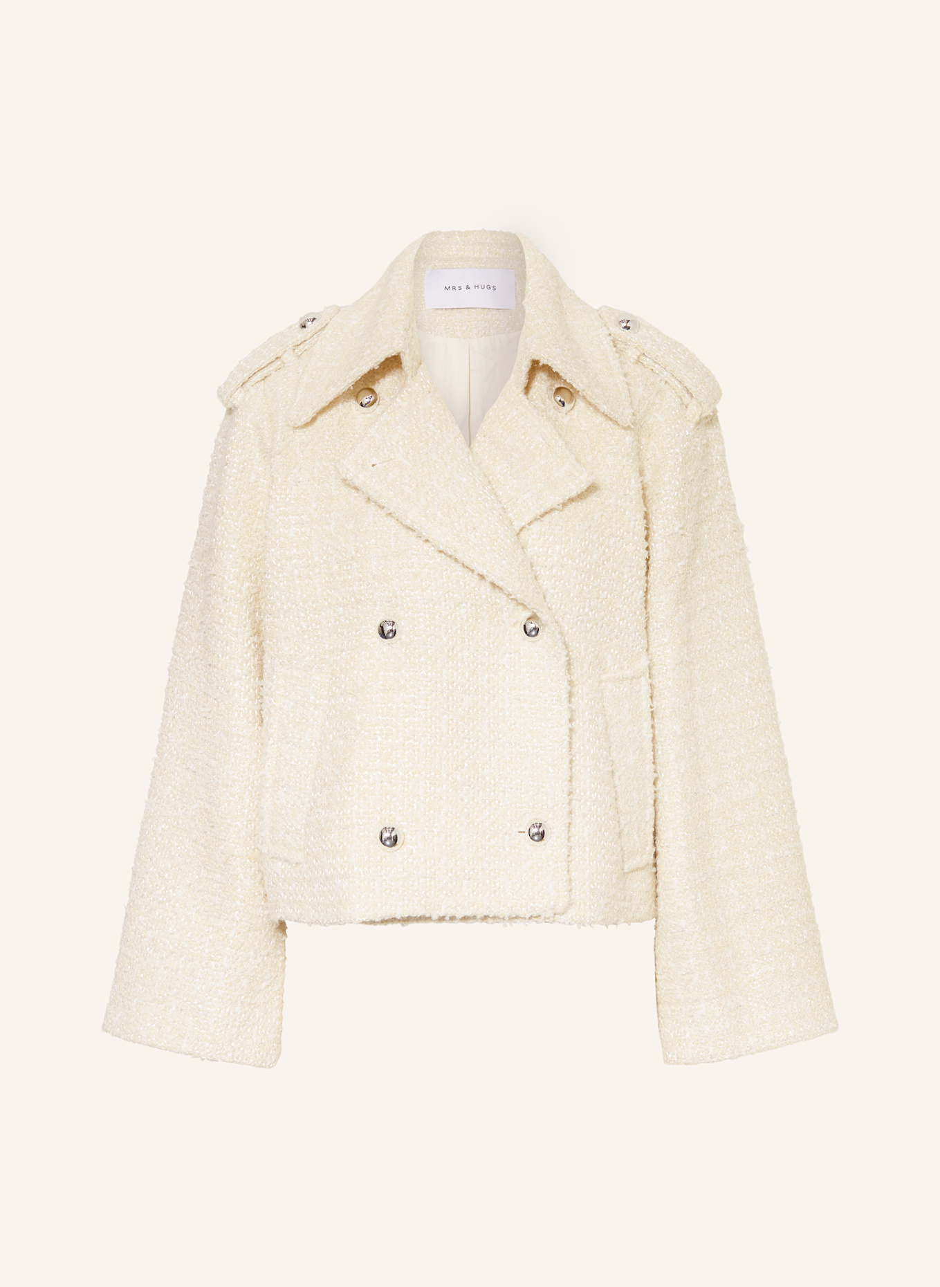 MRS & HUGS Trench-Jacke aus Bouclé: CREME