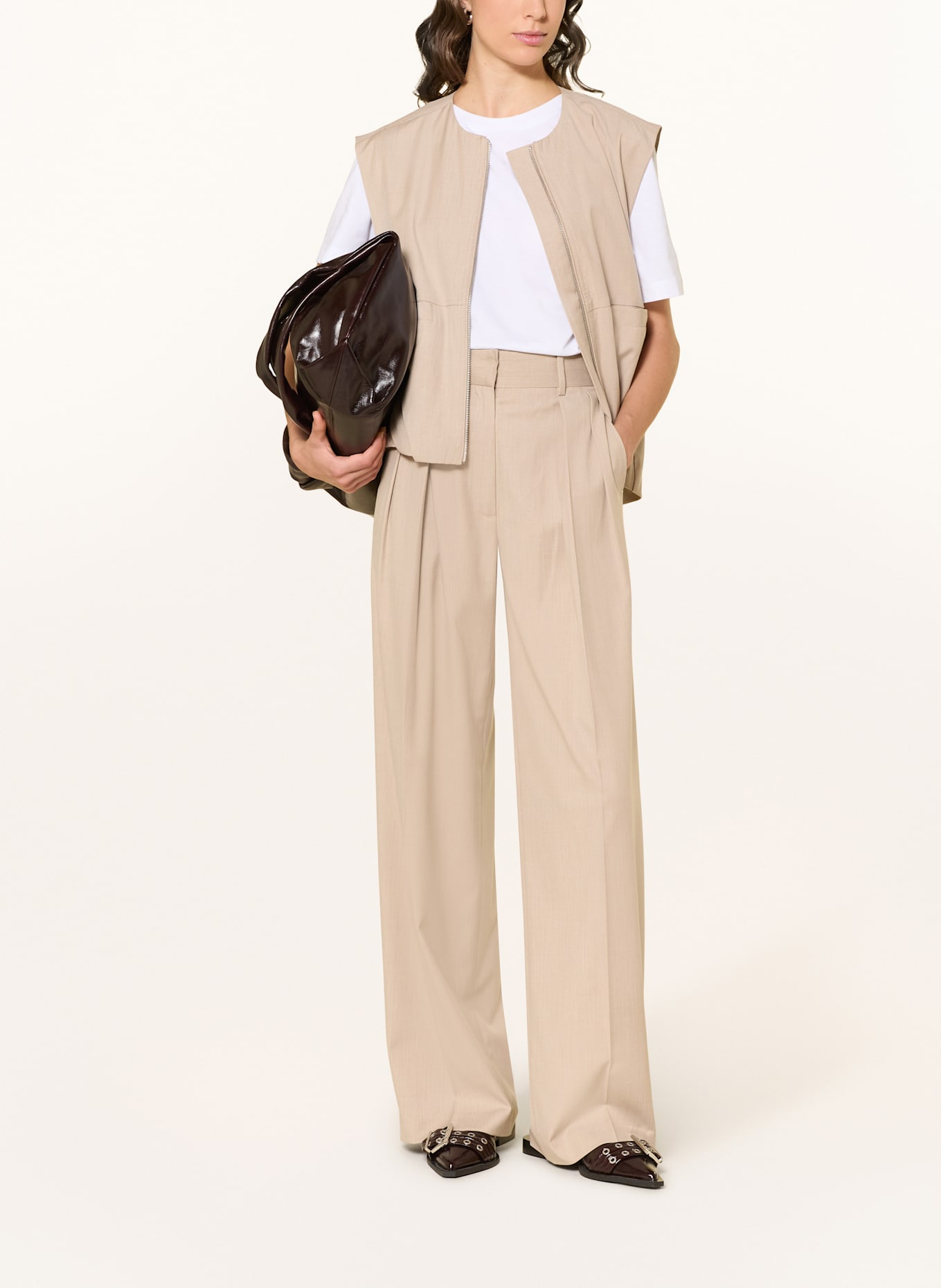 MRS & HUGS Spodnie marlena: BEŻOWY