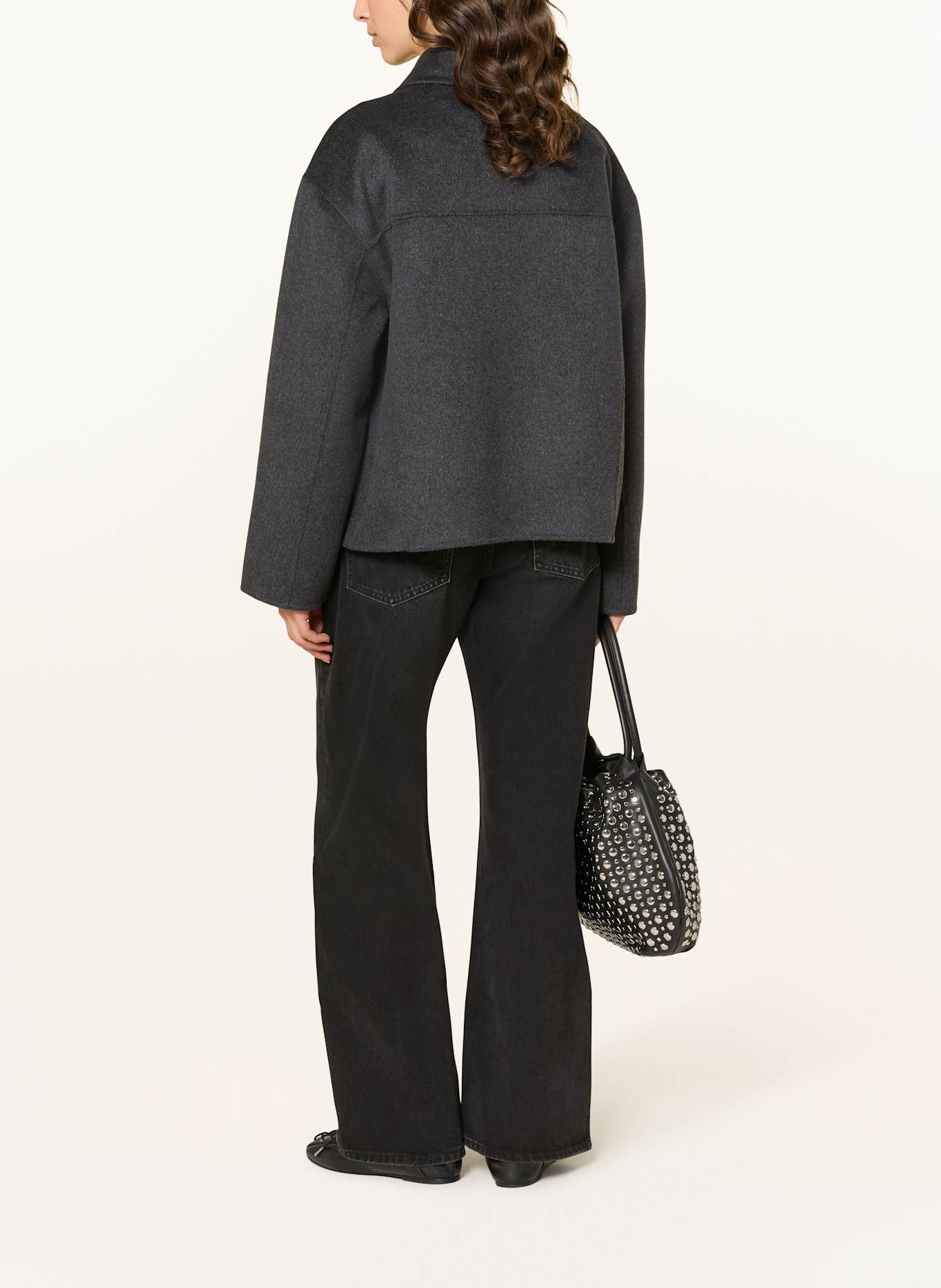 MRS & HUGS Boxy jacket: DARK GRAY