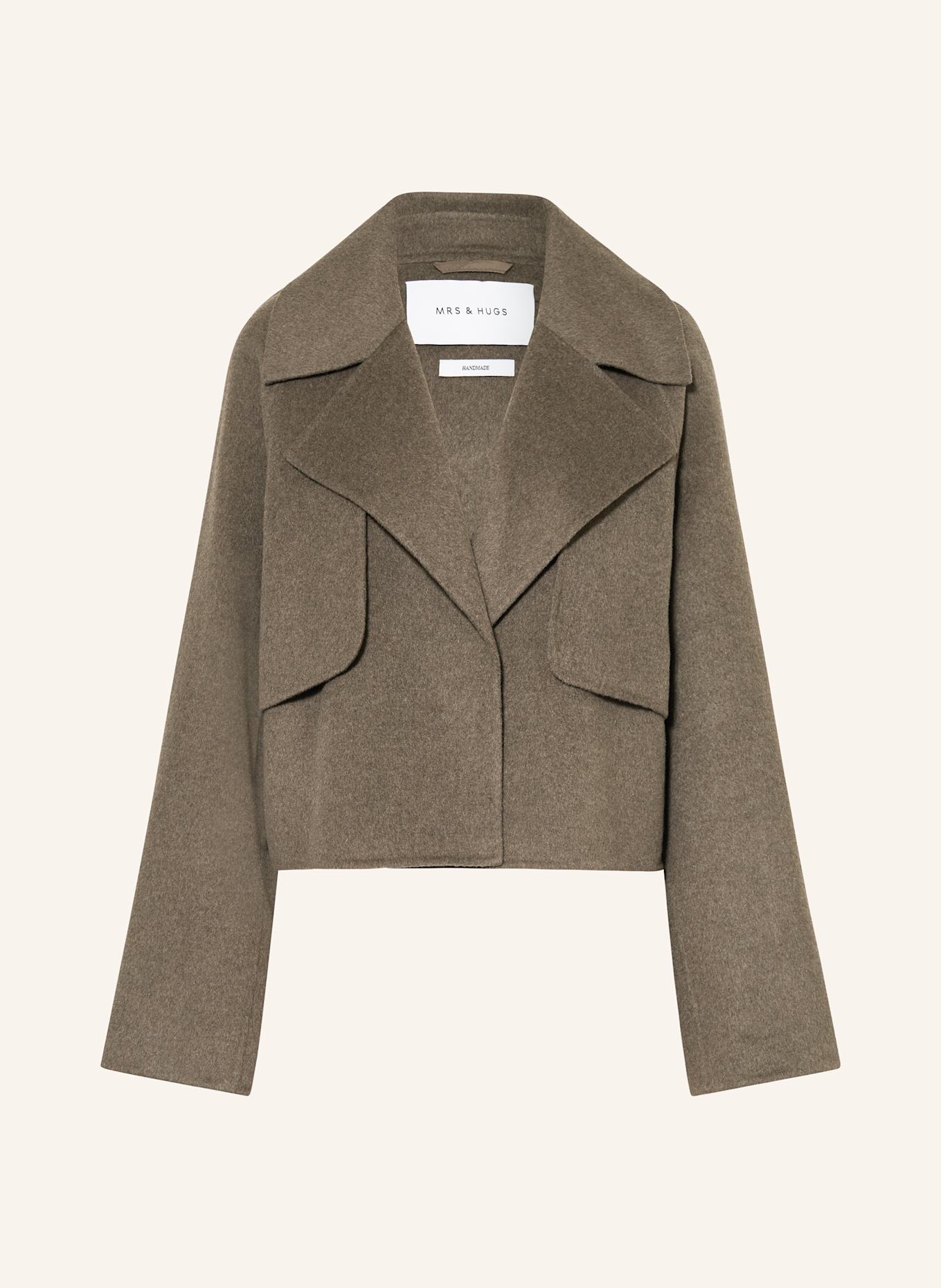 MRS & HUGS Boxy jacket: TAUPE