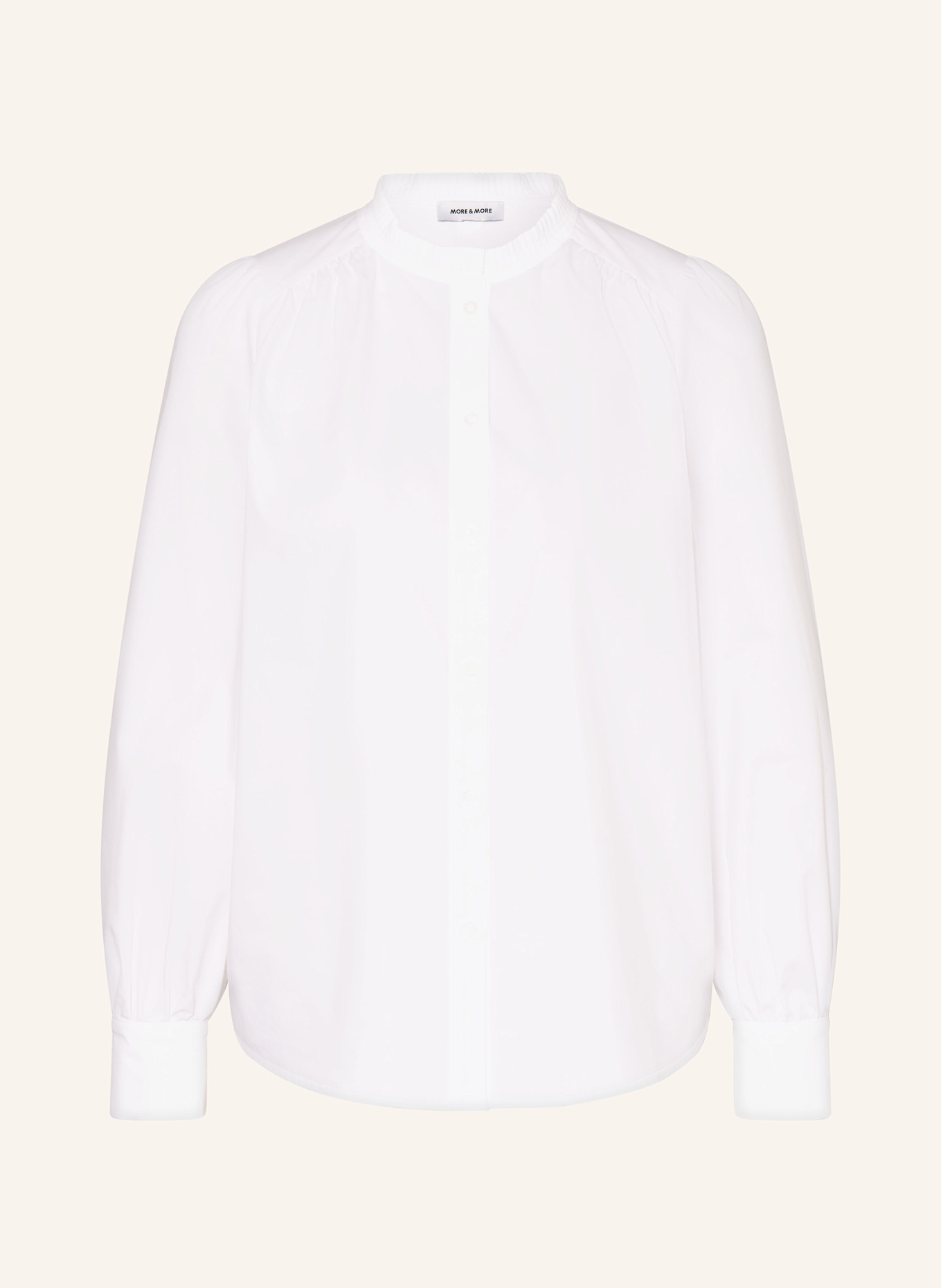 MORE & MORE Bluse mit Plissees: WEISS