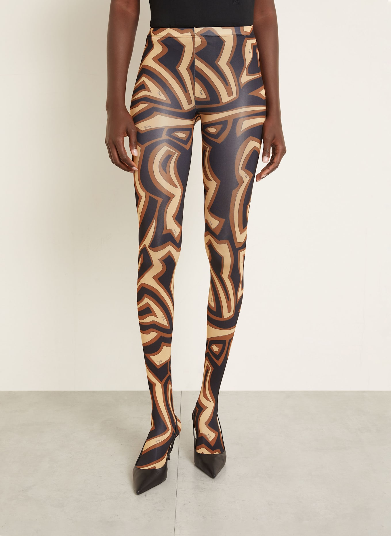 PUCCI Strumpfhose mit Geschenkbox: SCHWARZ / HELLBRAUN / BRAUN