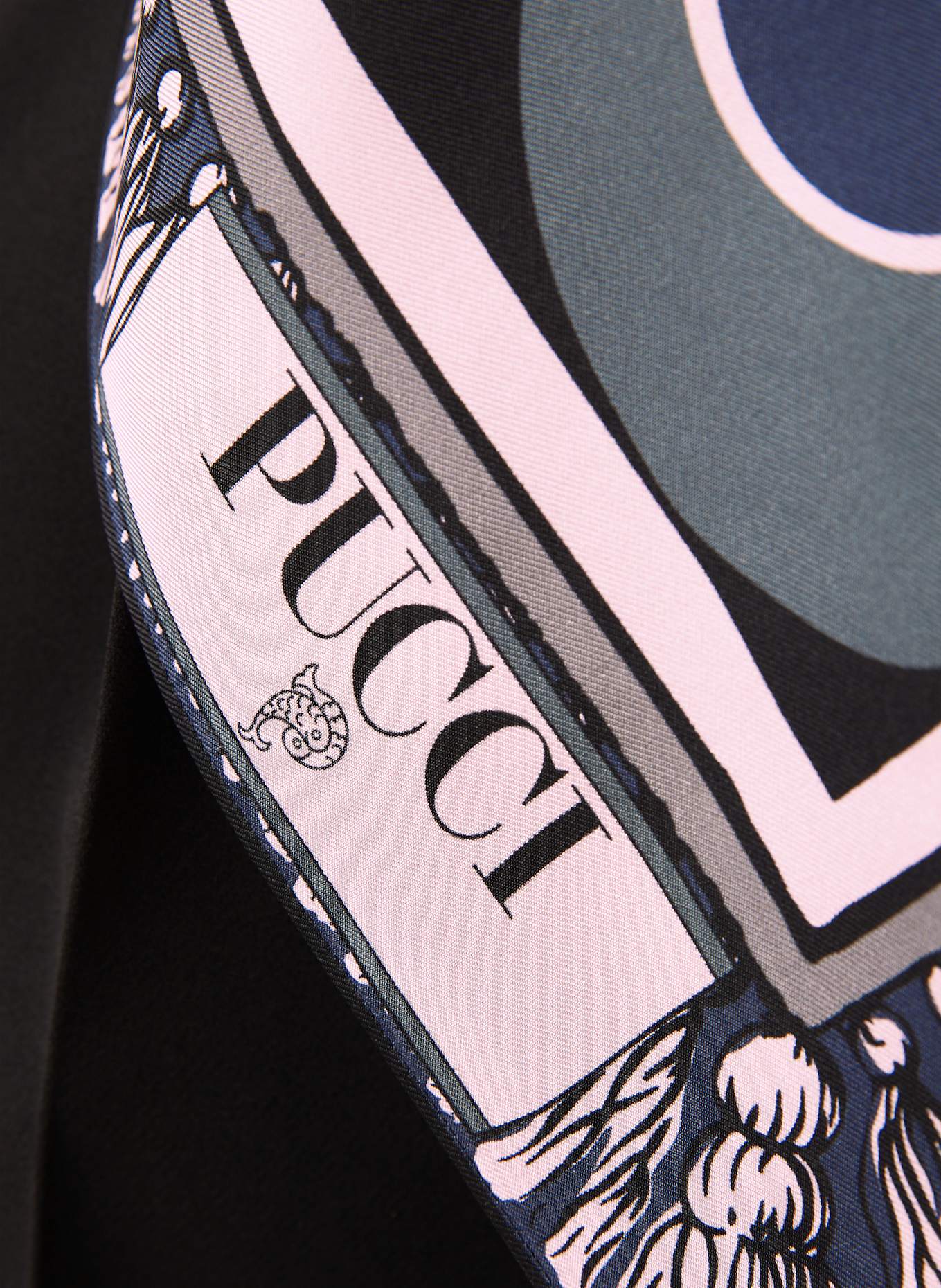 PUCCI Blusentop aus Seide: GRAU / HELLROSA