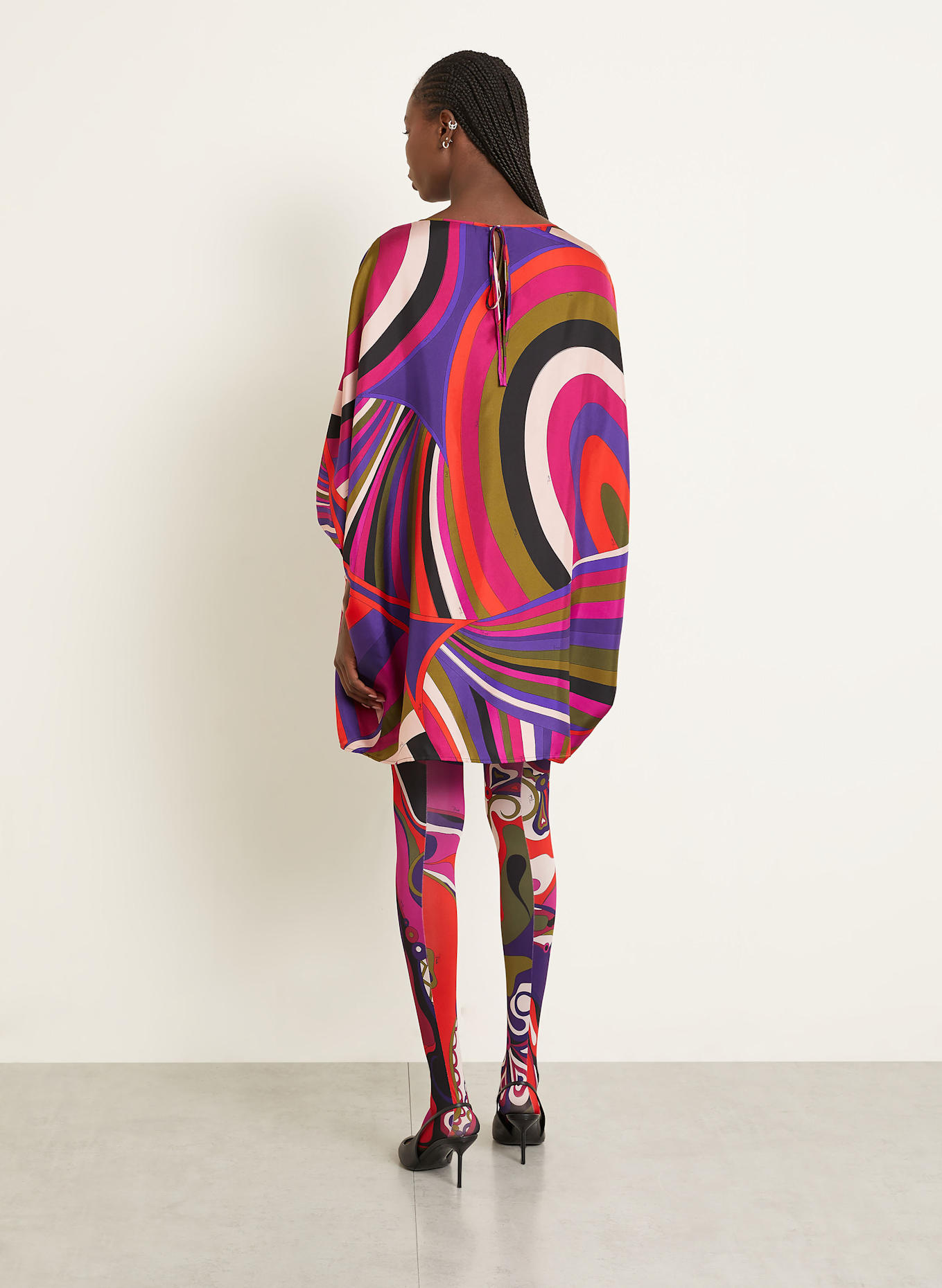 PUCCI Strumpfhose mit Geschenkbox: LILA / ROT / OLIV