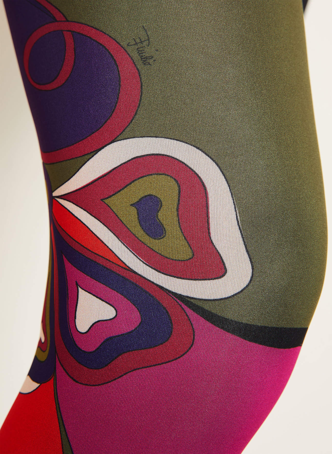 PUCCI Strumpfhose mit Geschenkbox: LILA / ROT / OLIV