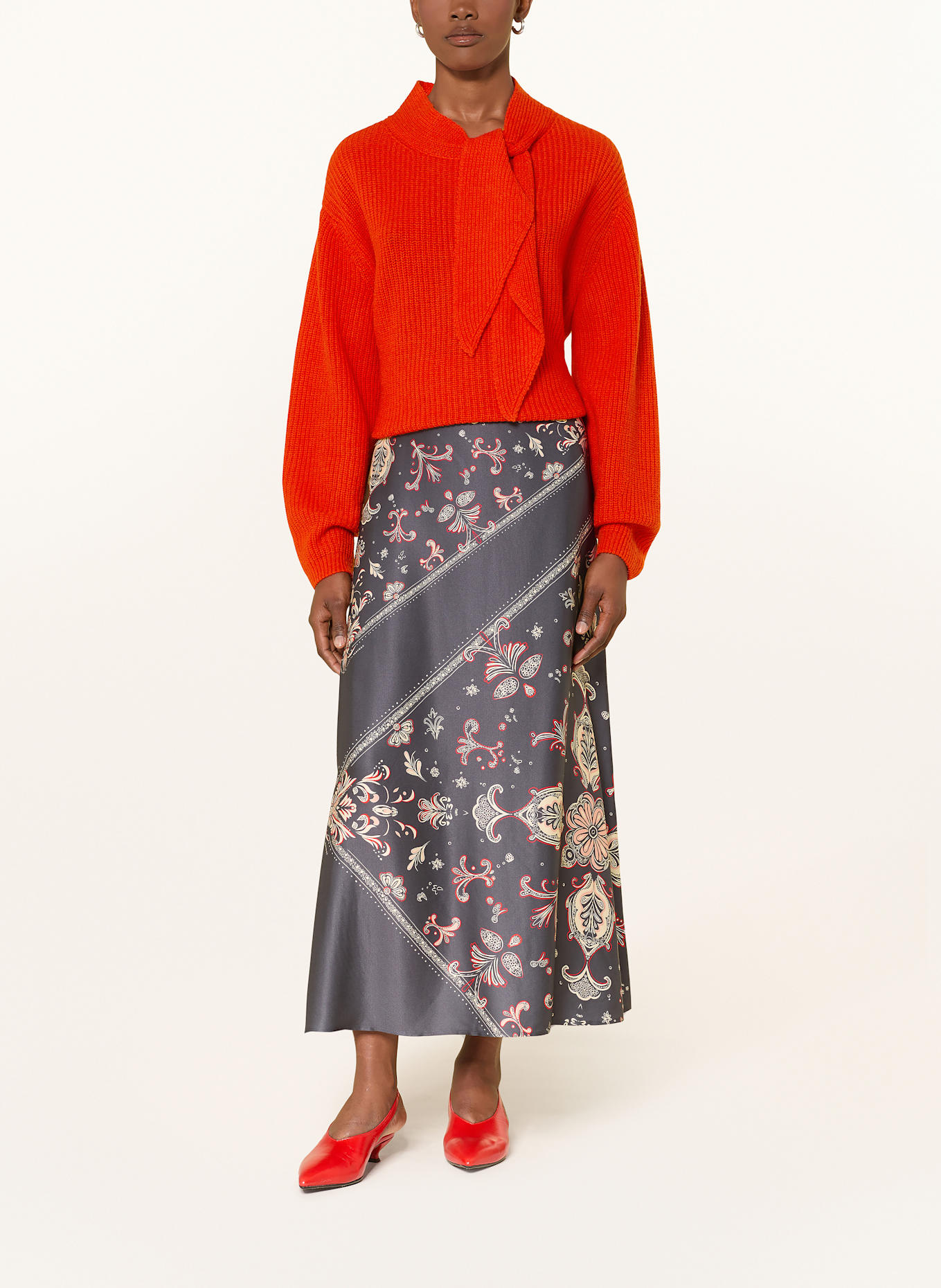 MARC CAIN Pullover mit Schluppe: 279 aurora red