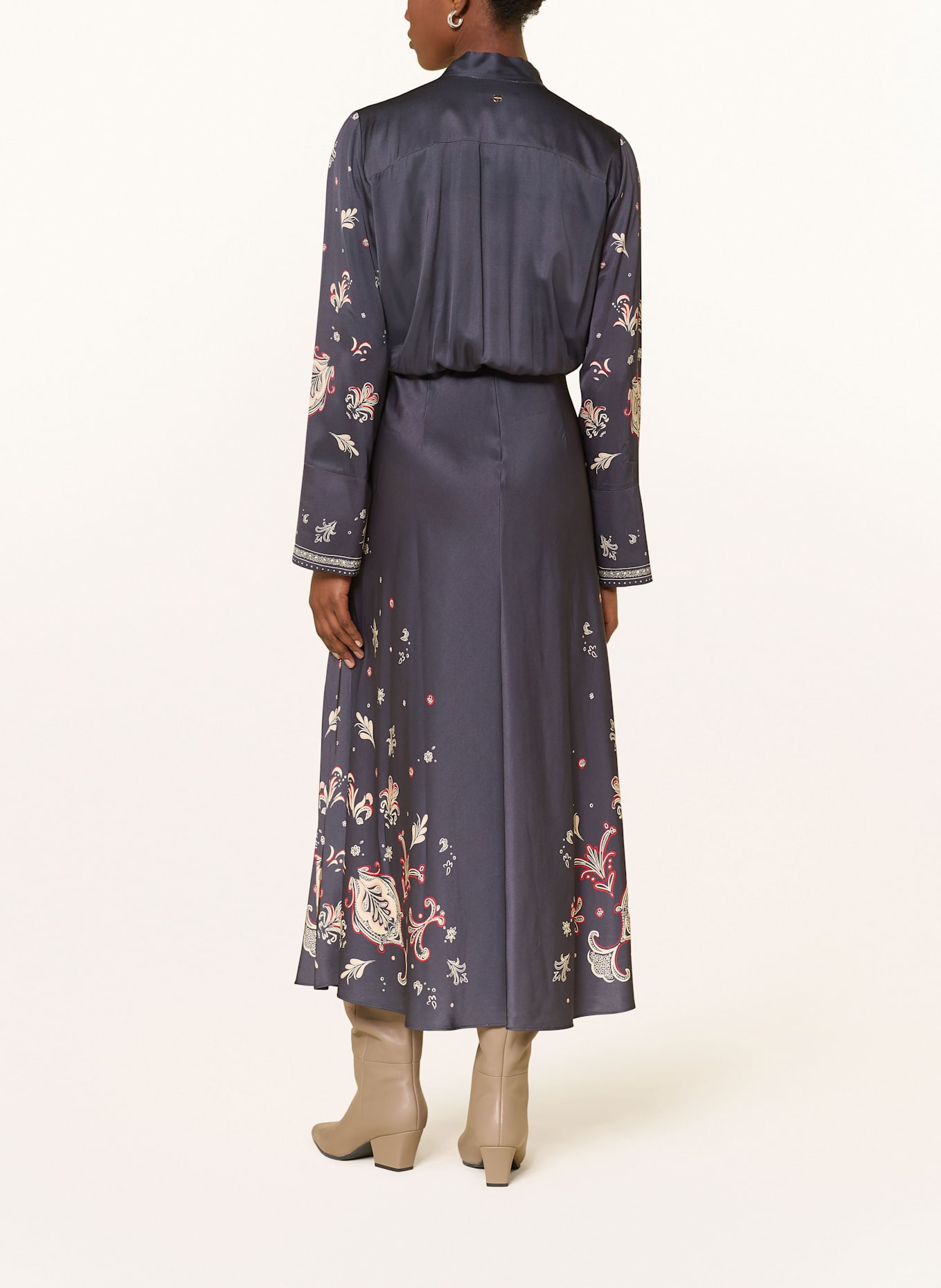 MARC CAIN Schluppenkleid aus Satin: 382 periscope