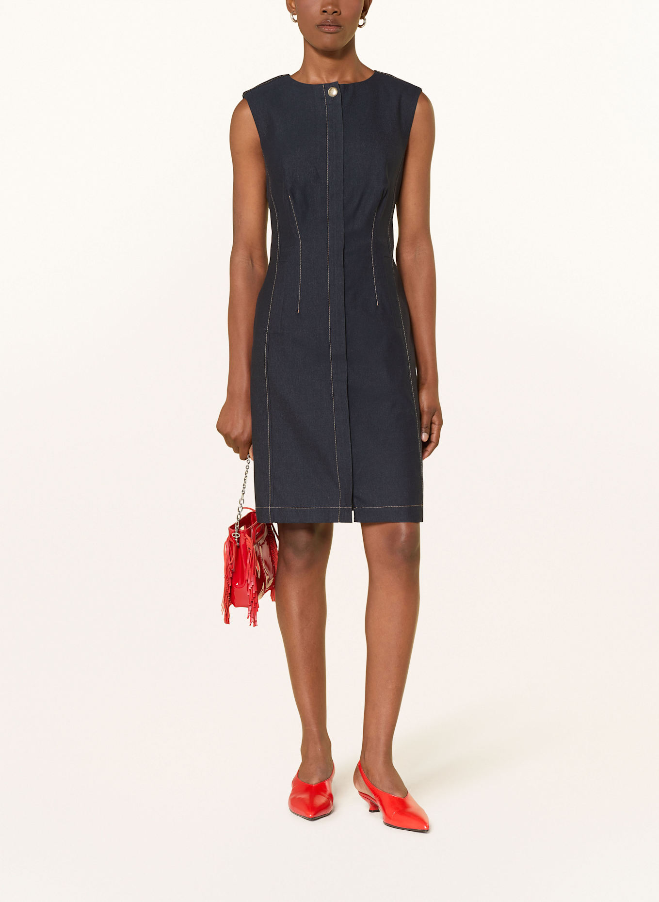 MARC CAIN Etuikleid in Jeansoptik: 394 navy