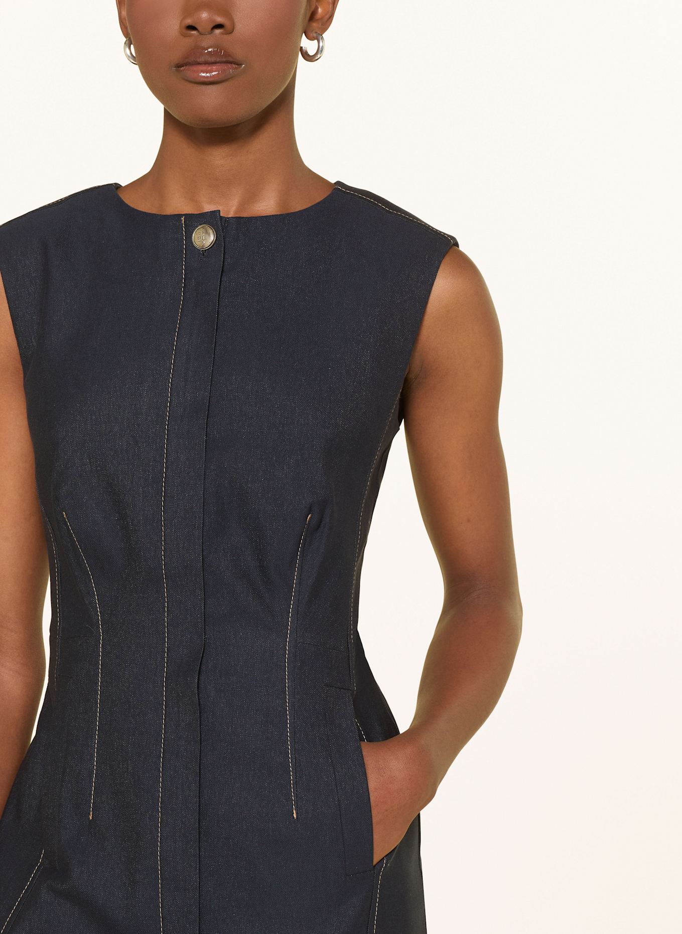 MARC CAIN Etuikleid in Jeansoptik: 394 navy