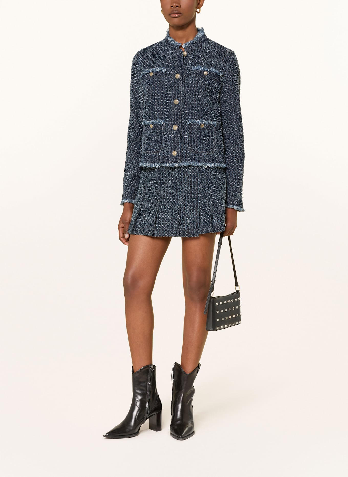 MARC CAIN Tweed-Skort: 357 vintage indigo