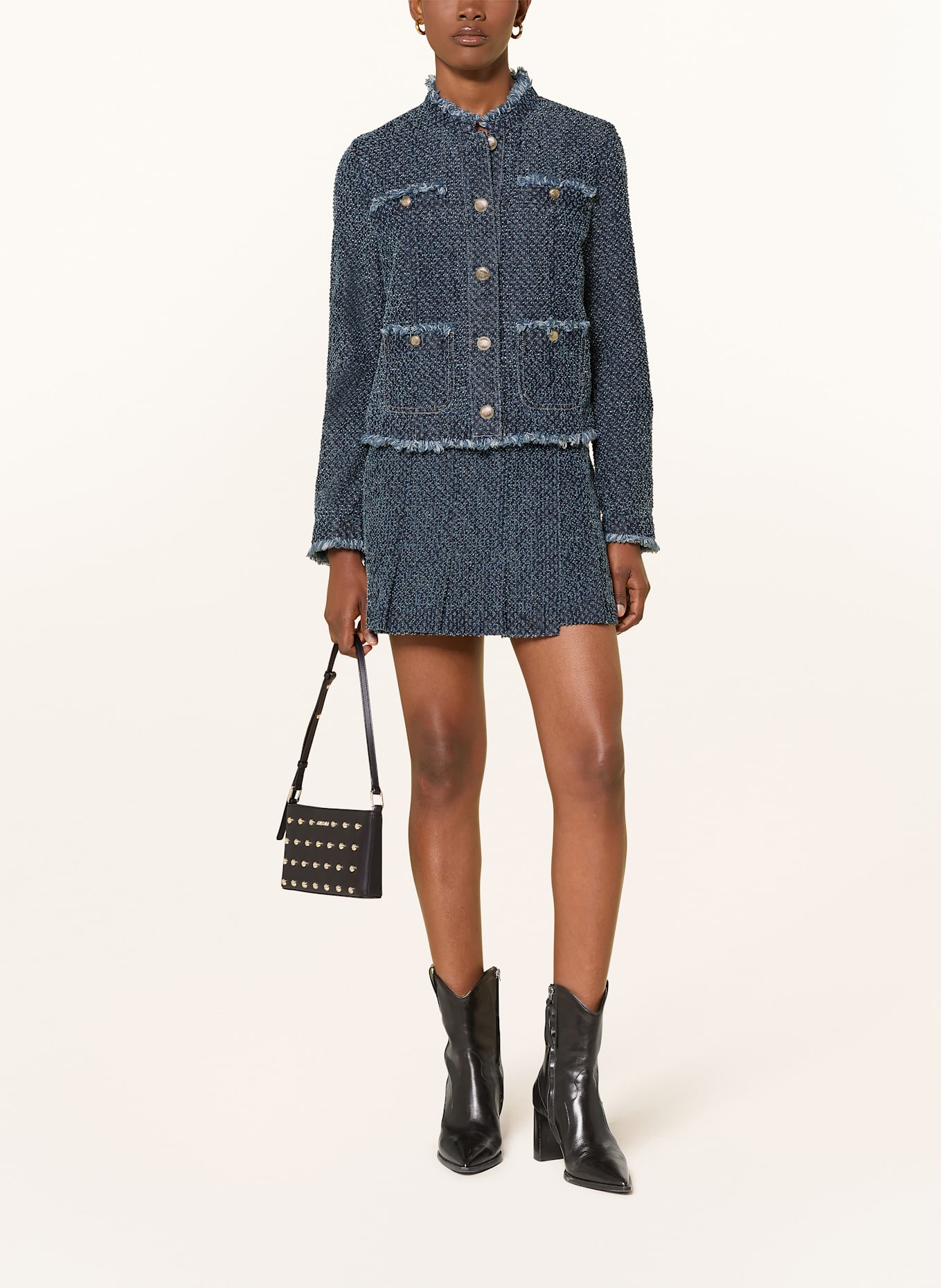 MARC CAIN Kopertówka z ćwiekami: 900 BLACK