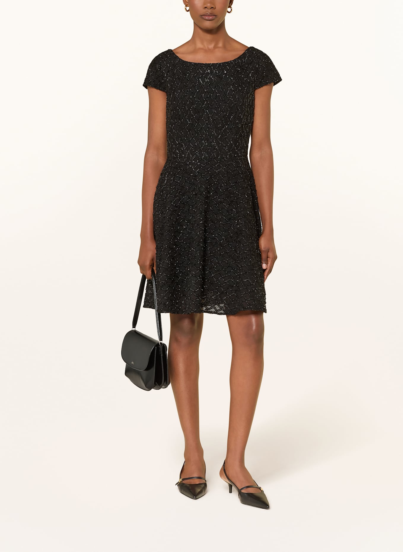 MARC CAIN Kleid mit Glitzergarn: 900 BLACK