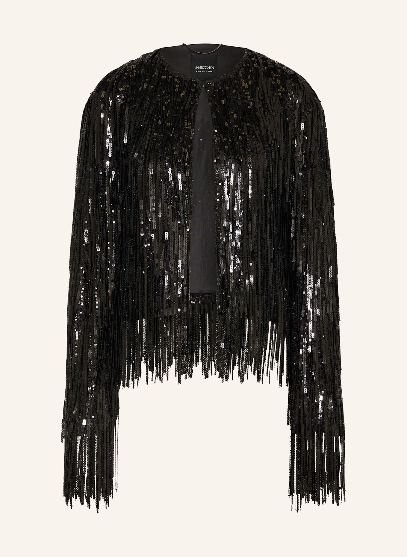 MARC CAIN Kastenjacke mit Pailletten: 900 BLACK