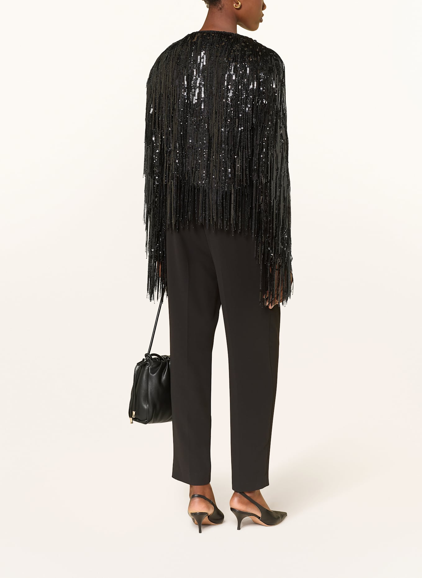 MARC CAIN Kastenjacke mit Pailletten: 900 BLACK