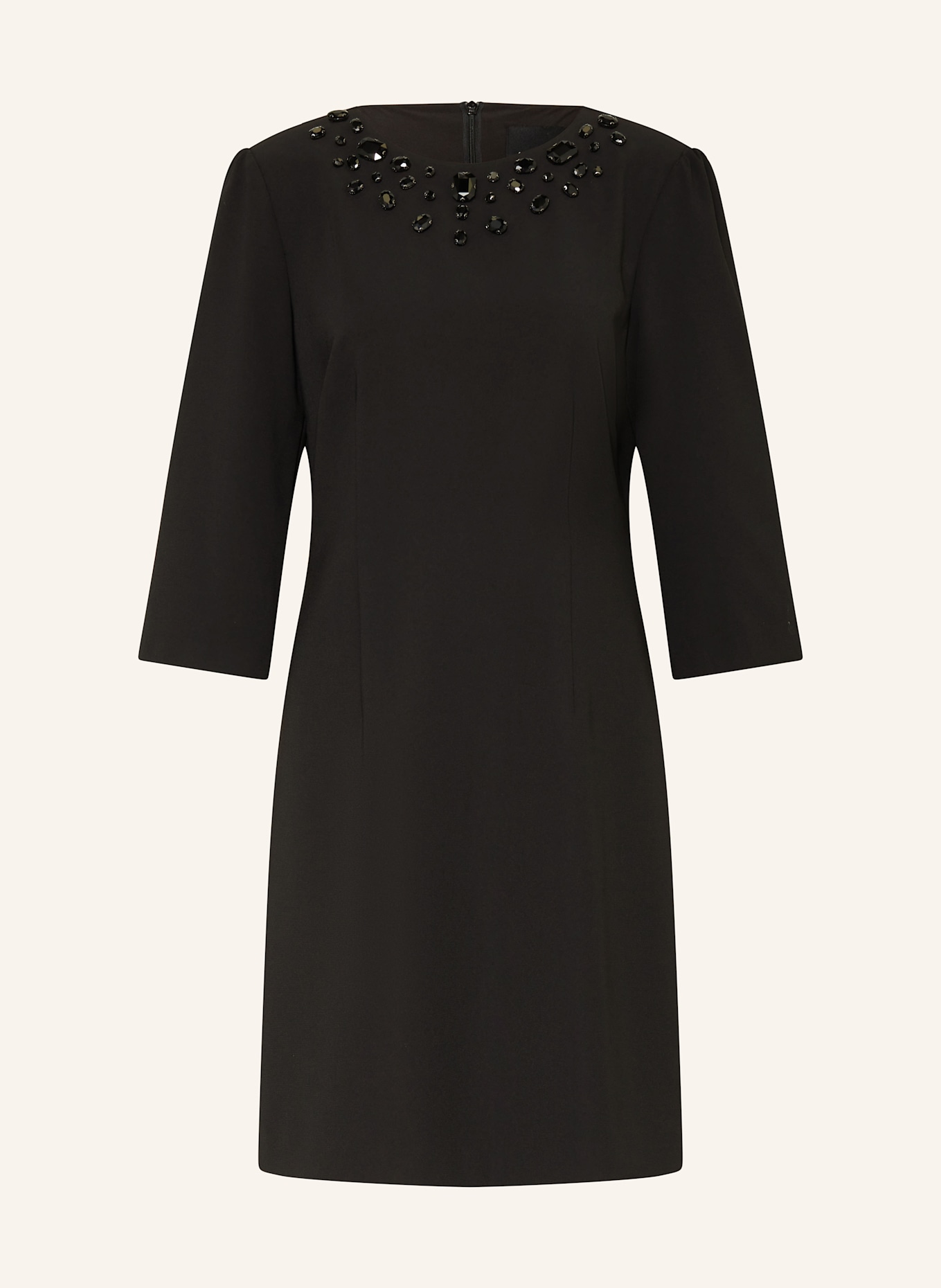 MARC CAIN Kleid mit 3/4-Arm und Schmucksteinen: 900 BLACK