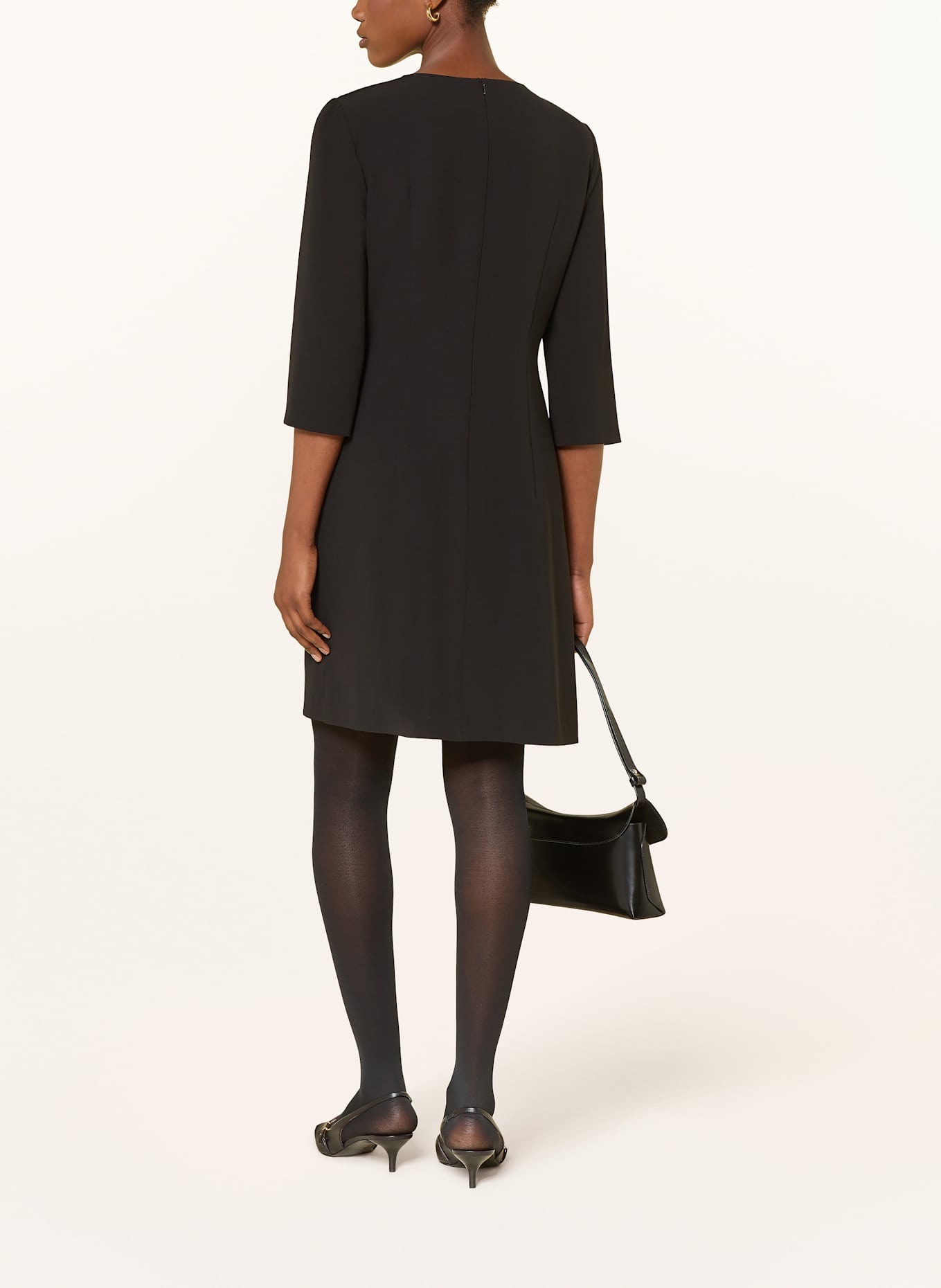 MARC CAIN Kleid mit 3/4-Arm und Schmucksteinen: 900 BLACK